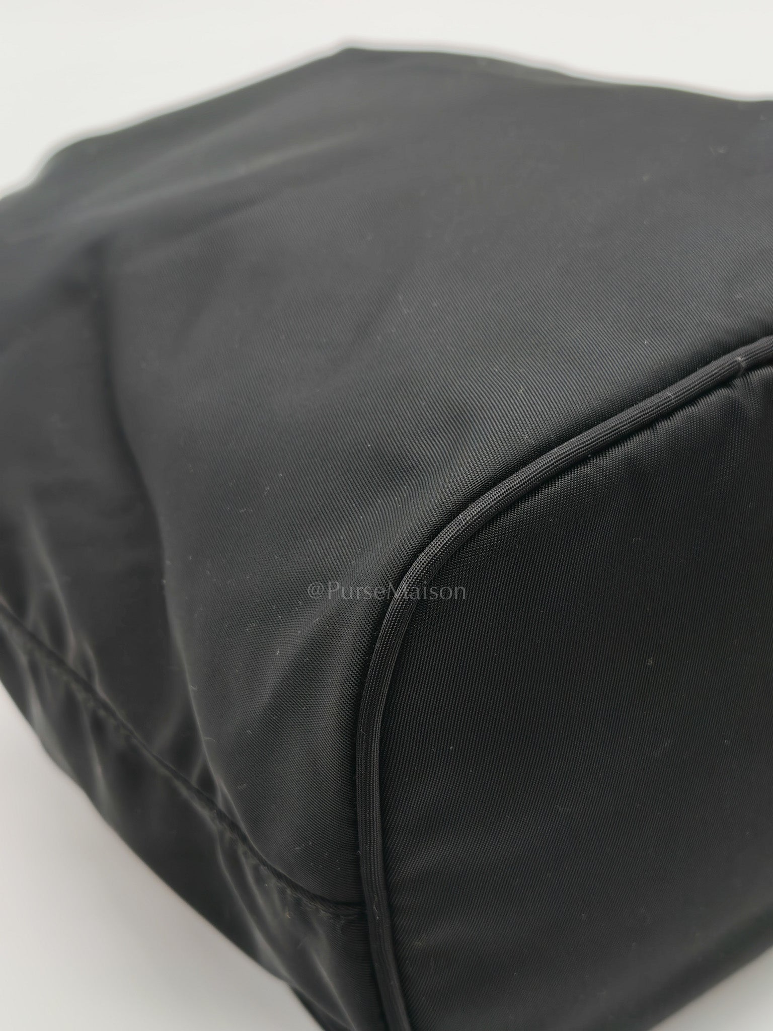 Duet Re-Nylon Black Drawstring Bucket Bag | Purse Maison Luxury Bags Shop