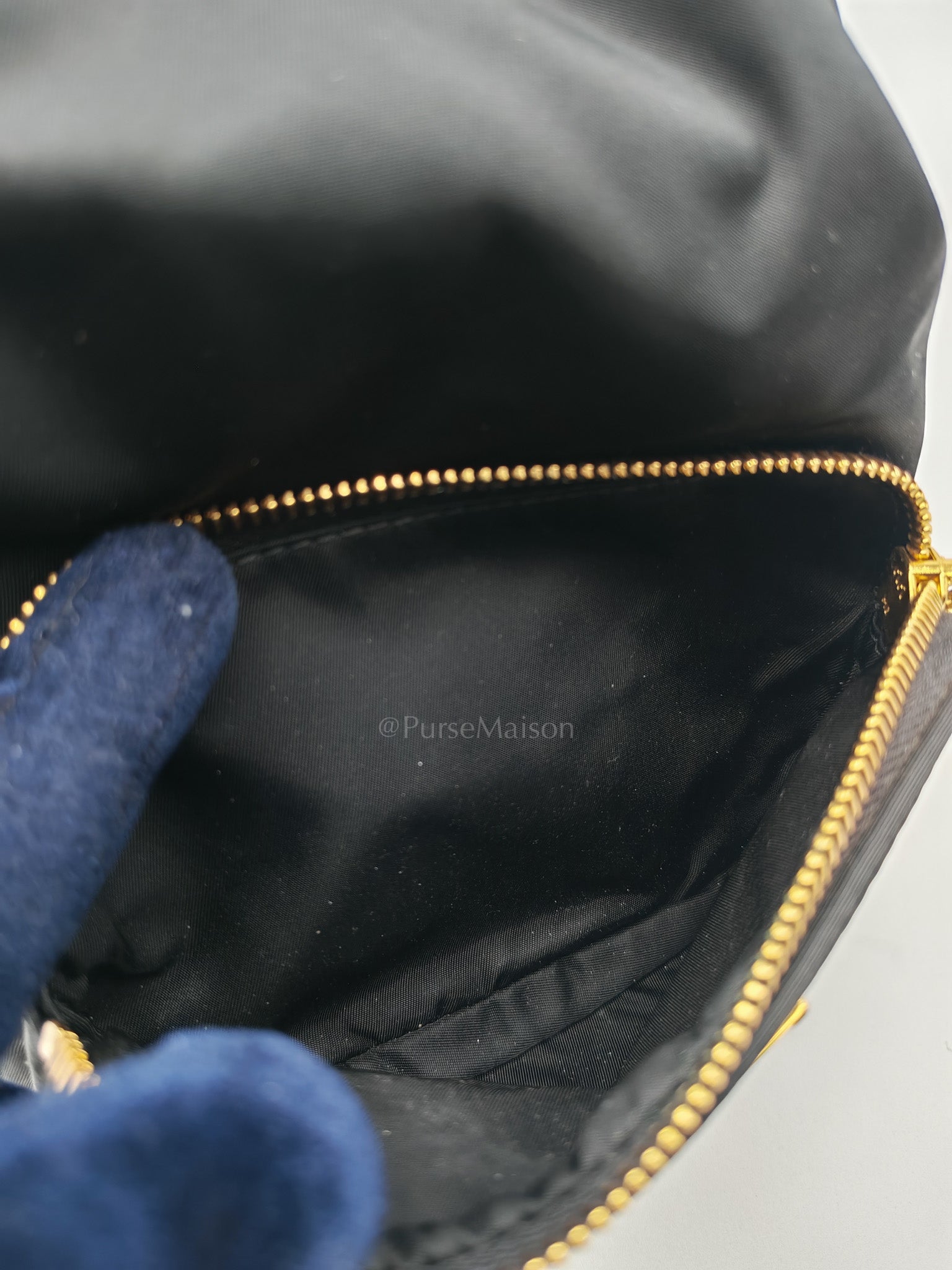 Duet Re-Nylon Black Drawstring Bucket Bag | Purse Maison Luxury Bags Shop