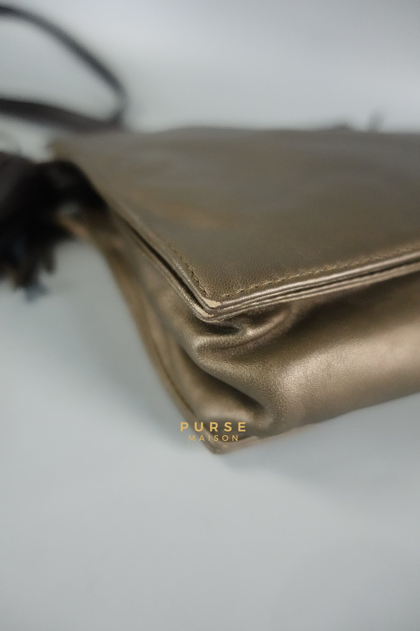 Flamenco in Metallic Brown Lambskin Leather | Purse Maison Luxury Bags Shop
