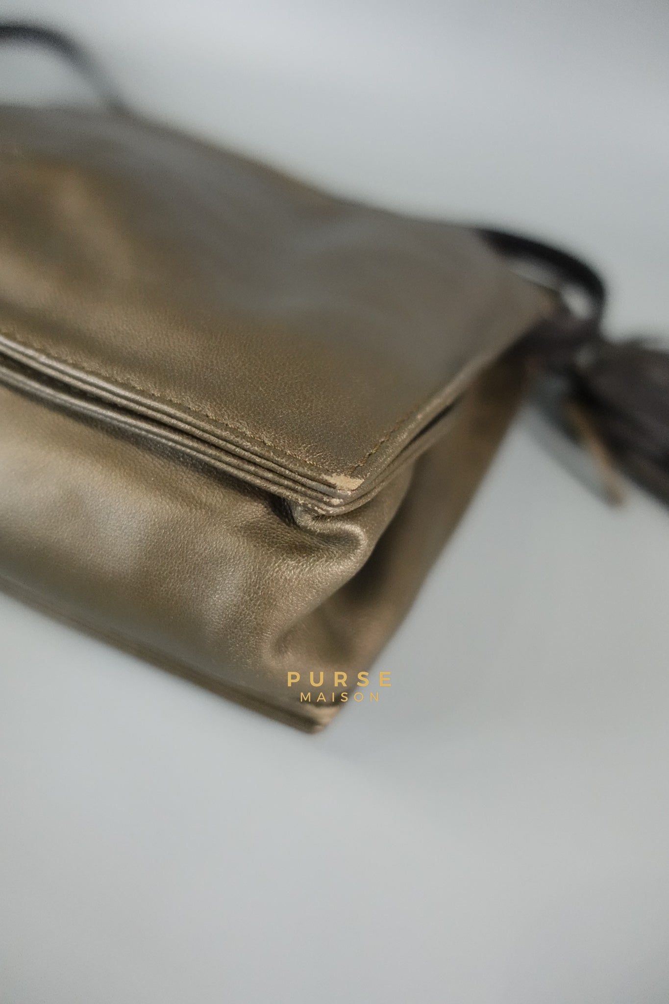 Flamenco in Metallic Brown Lambskin Leather | Purse Maison Luxury Bags Shop
