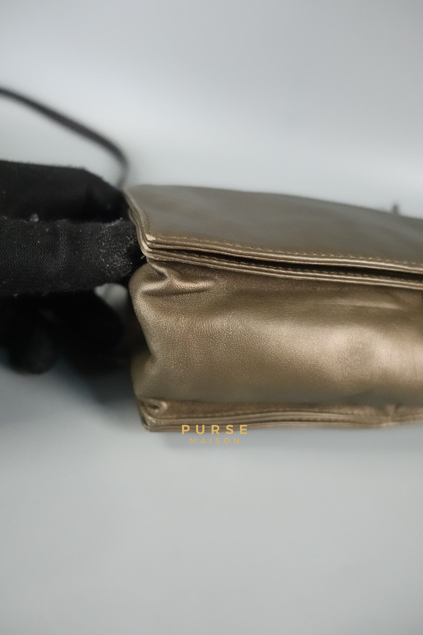 Flamenco in Metallic Brown Lambskin Leather | Purse Maison Luxury Bags Shop