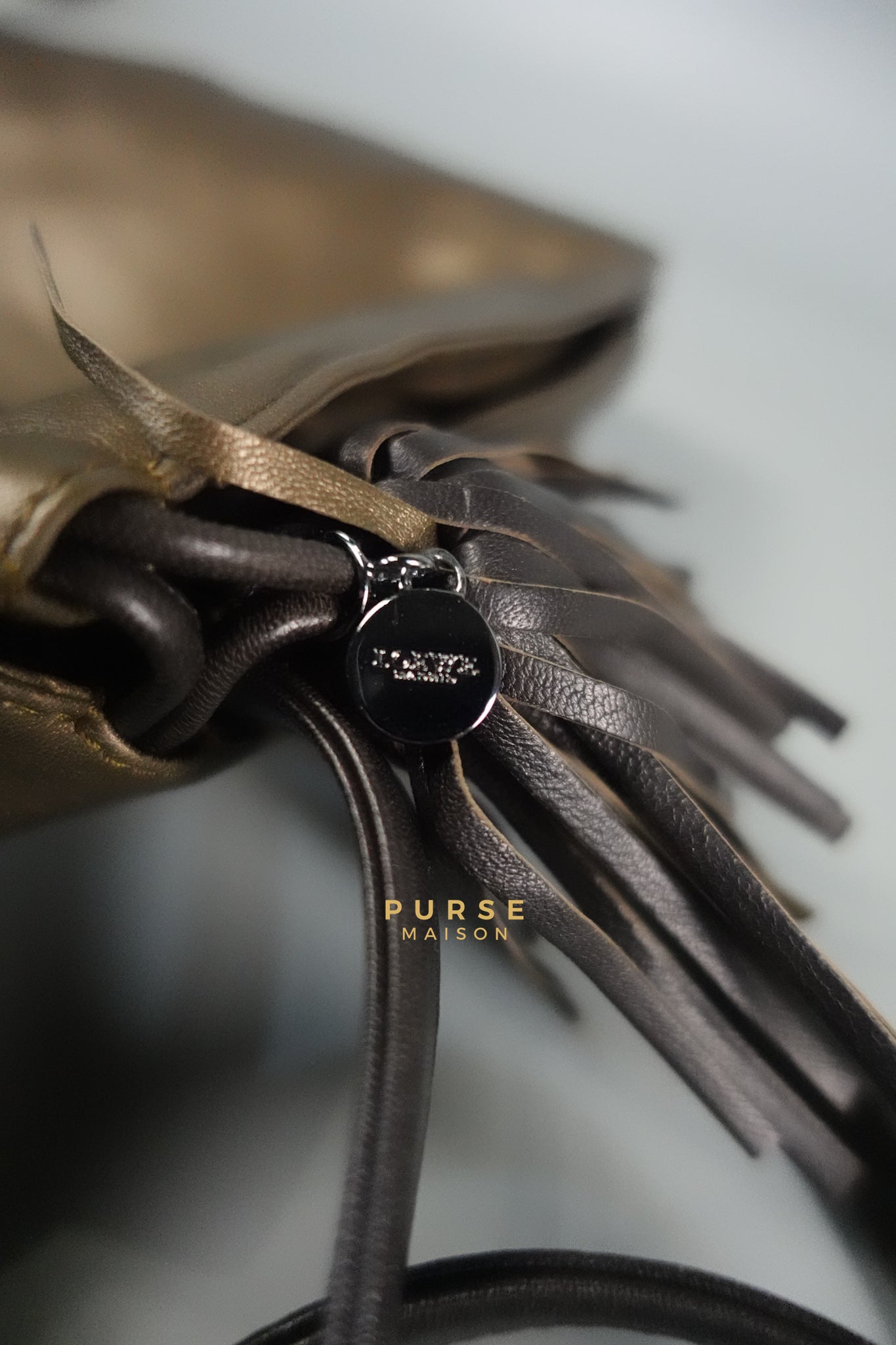 Flamenco in Metallic Brown Lambskin Leather | Purse Maison Luxury Bags Shop