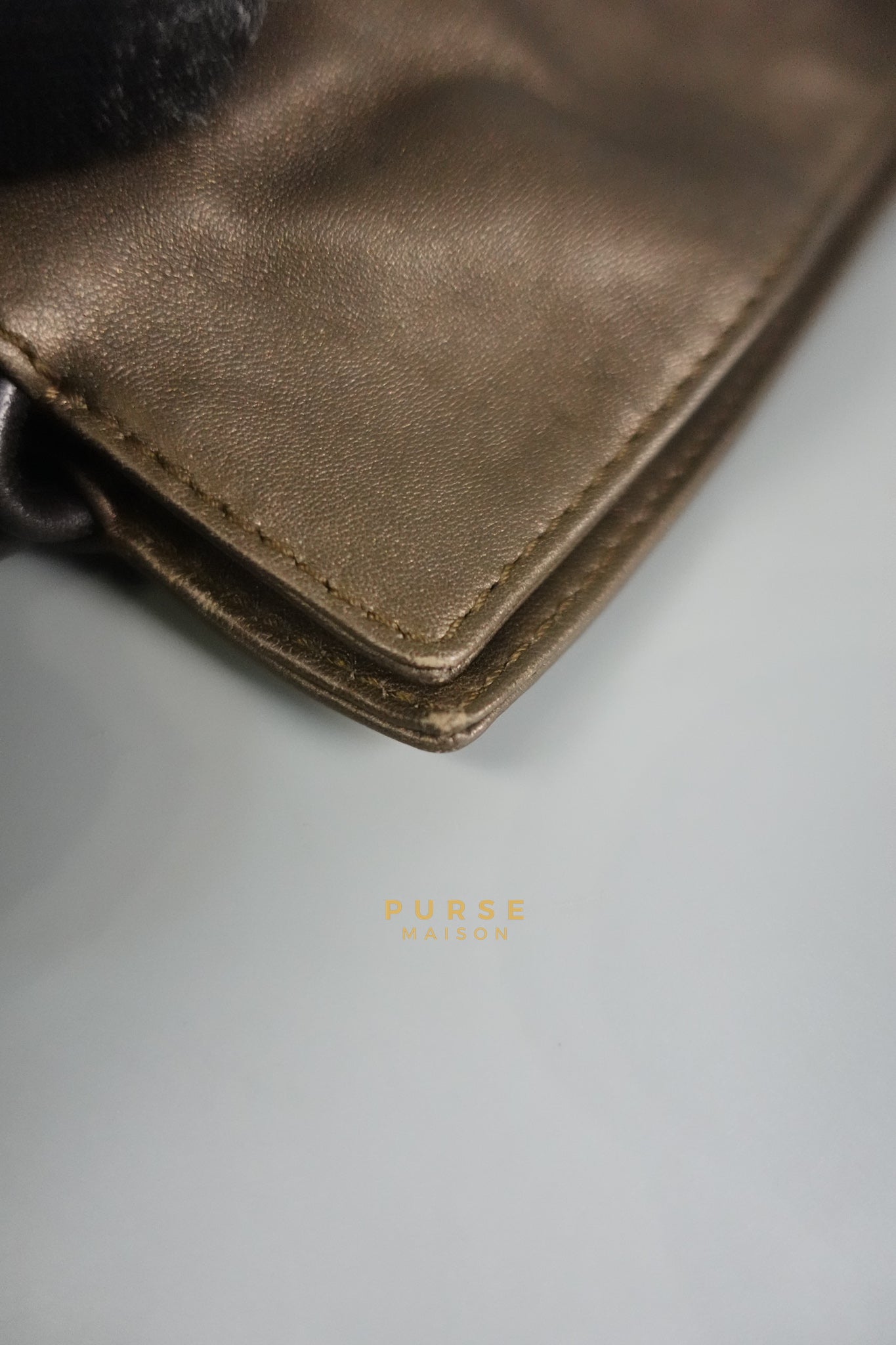 Flamenco in Metallic Brown Lambskin Leather | Purse Maison Luxury Bags Shop