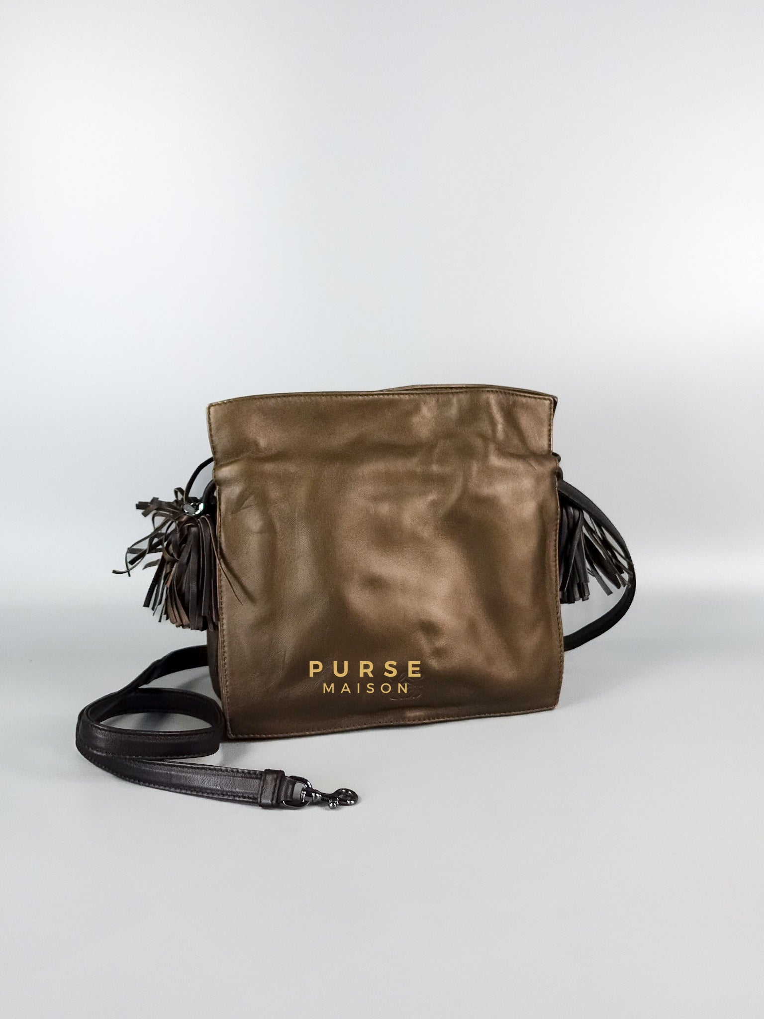 Flamenco in Metallic Brown Lambskin Leather | Purse Maison Luxury Bags Shop