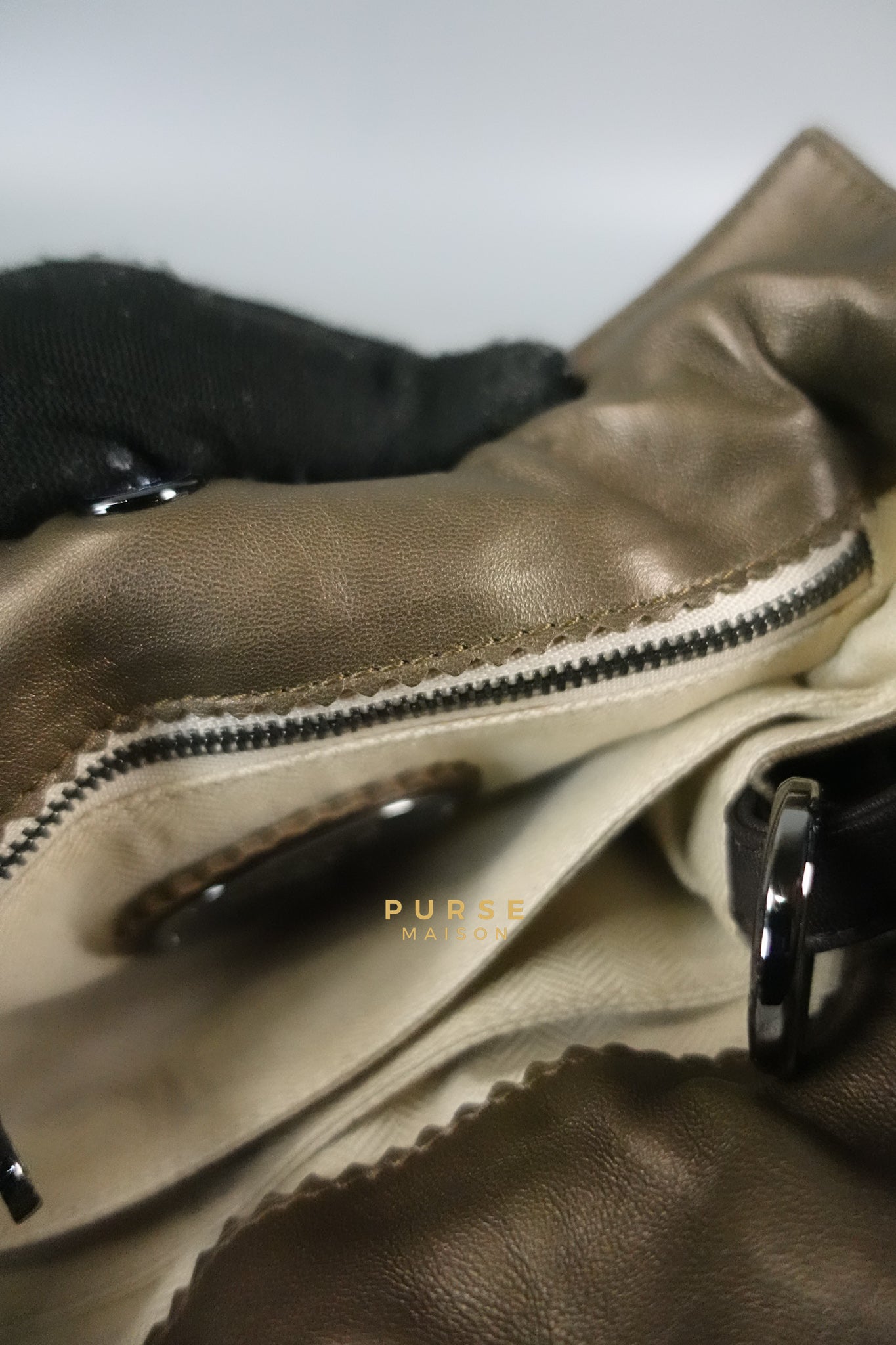 Flamenco in Metallic Brown Lambskin Leather | Purse Maison Luxury Bags Shop