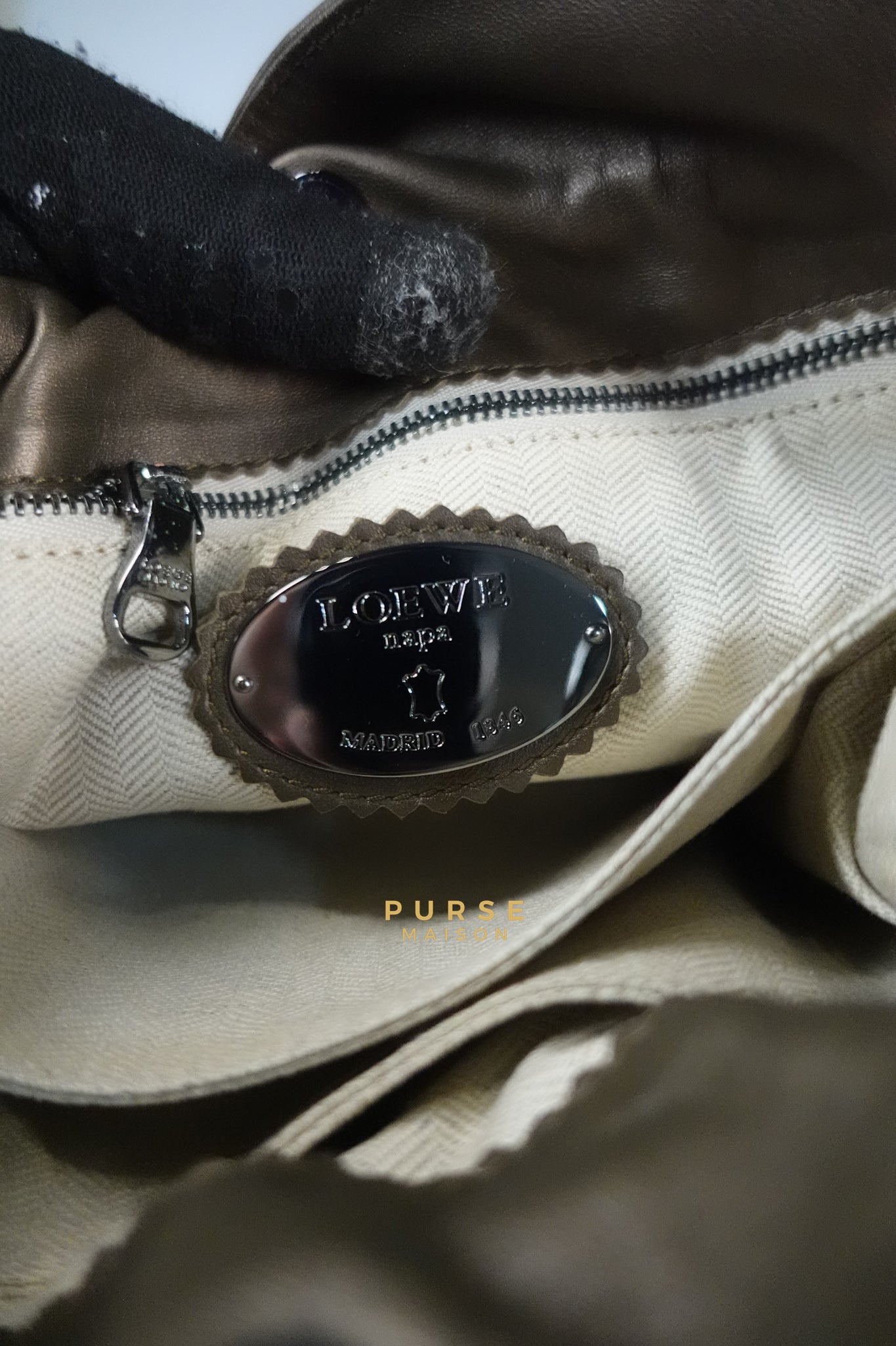 Flamenco in Metallic Brown Lambskin Leather | Purse Maison Luxury Bags Shop
