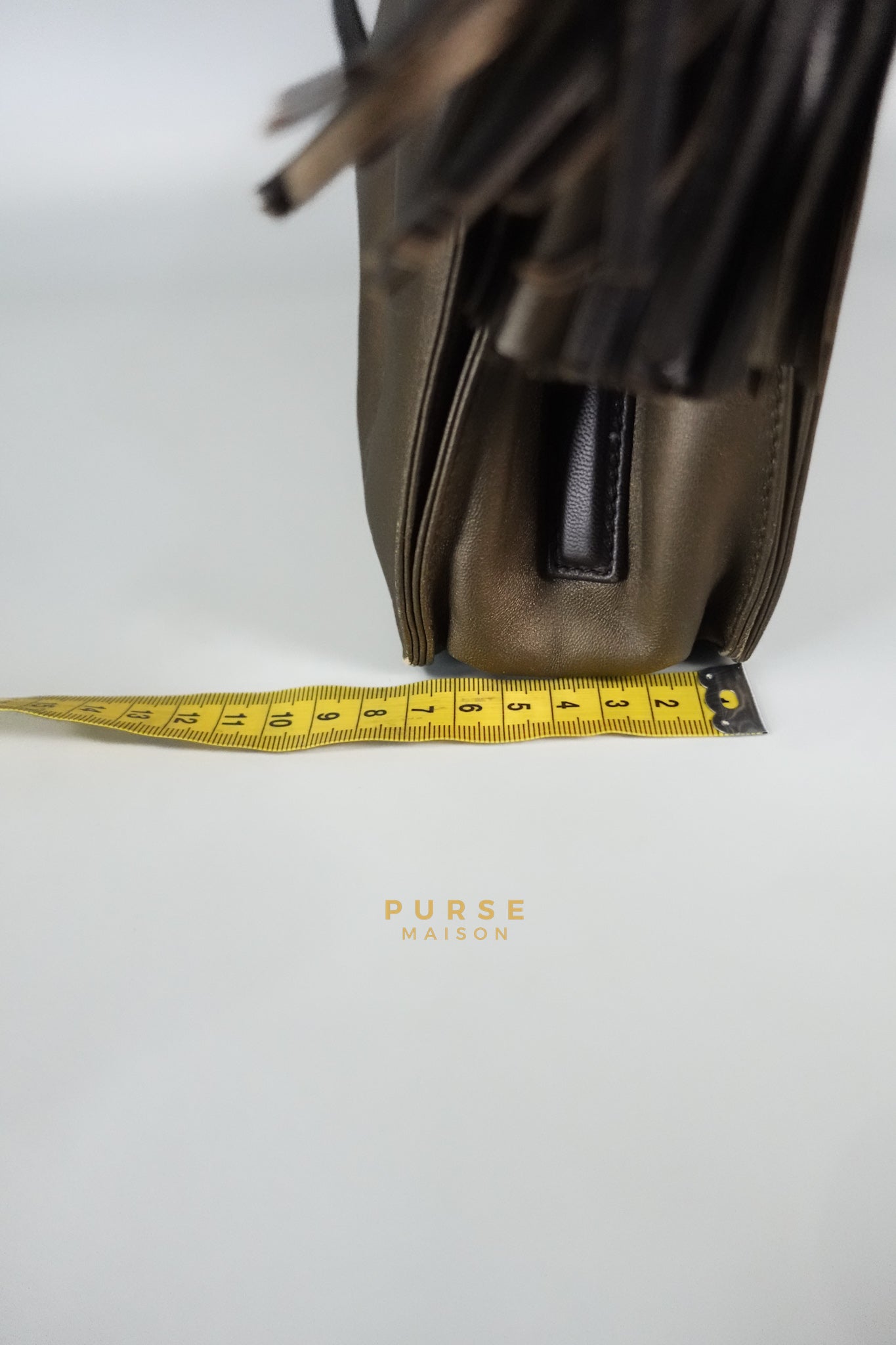 Flamenco in Metallic Brown Lambskin Leather | Purse Maison Luxury Bags Shop