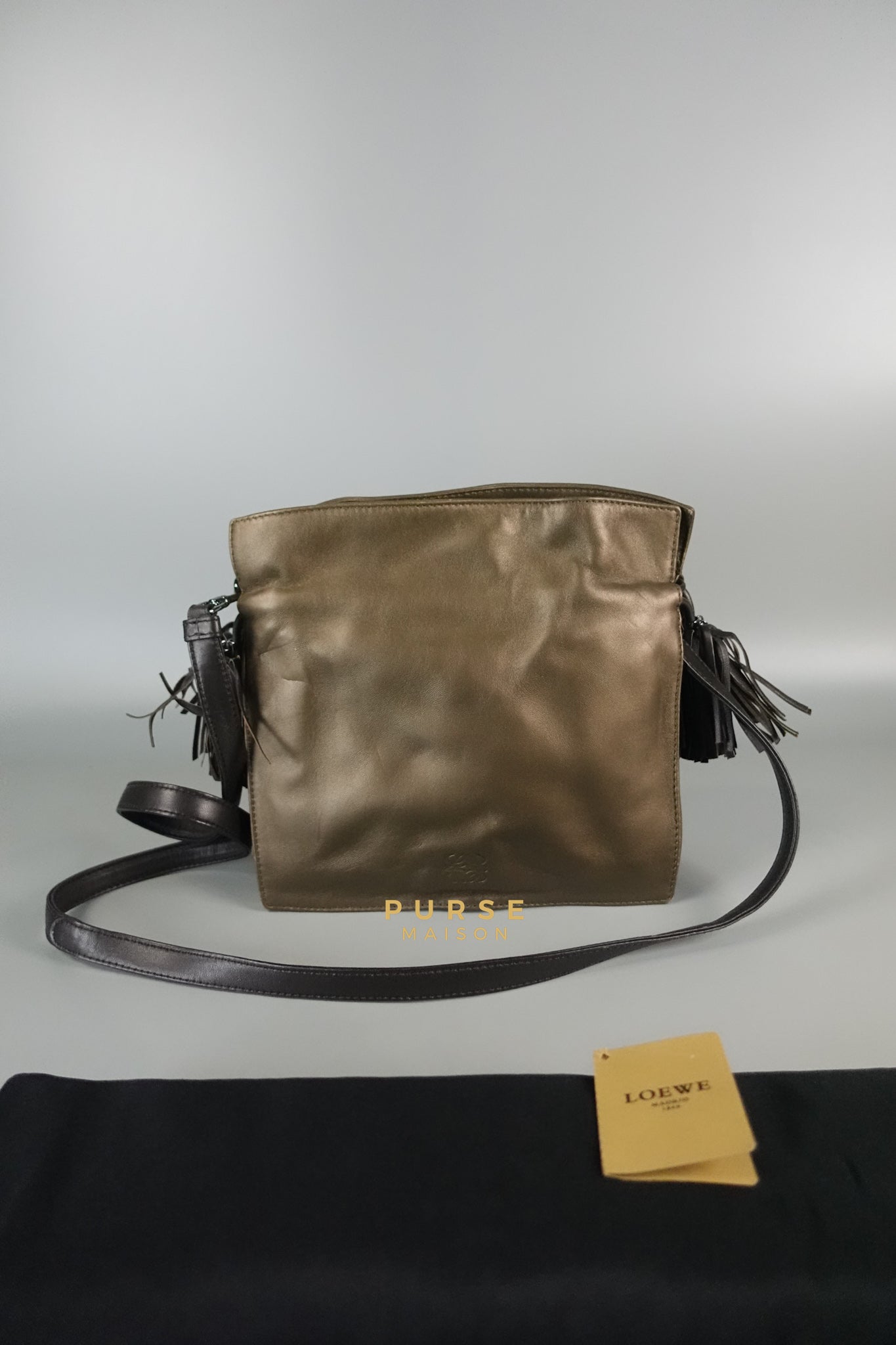Flamenco in Metallic Brown Lambskin Leather | Purse Maison Luxury Bags Shop