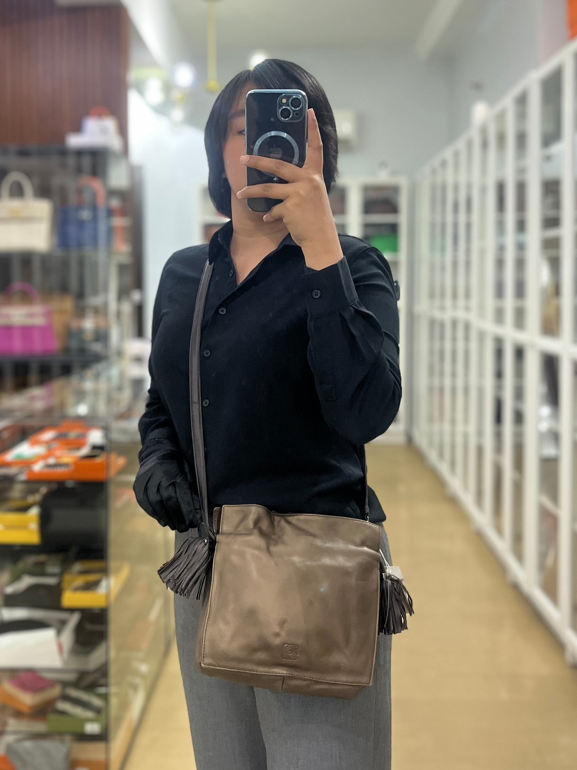 Dulce in Flamenco 22 in Caramel Lambskin Leather | Purse Maison Luxury Bags Shop