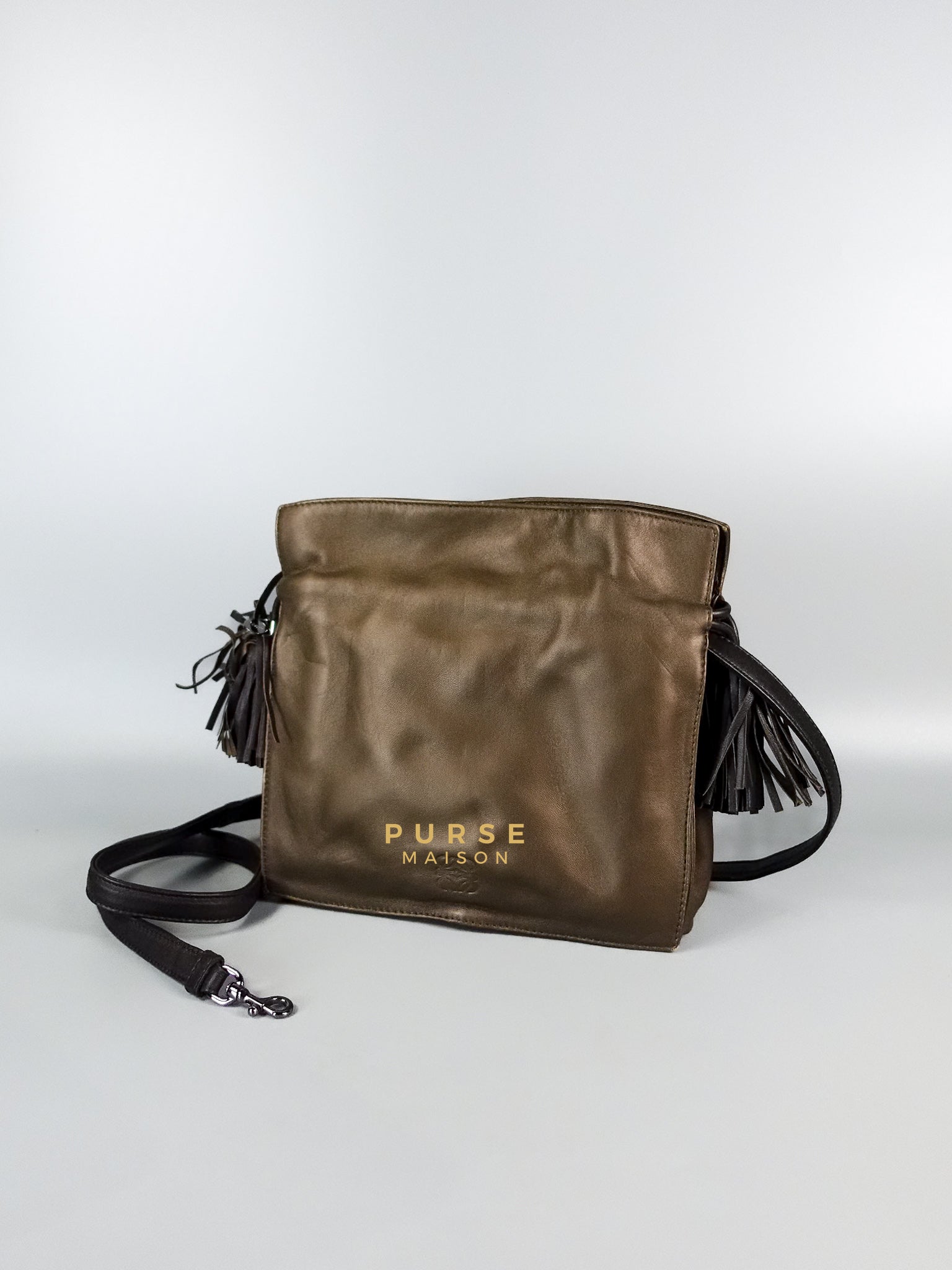 Flamenco in Metallic Brown Lambskin Leather | Purse Maison Luxury Bags Shop