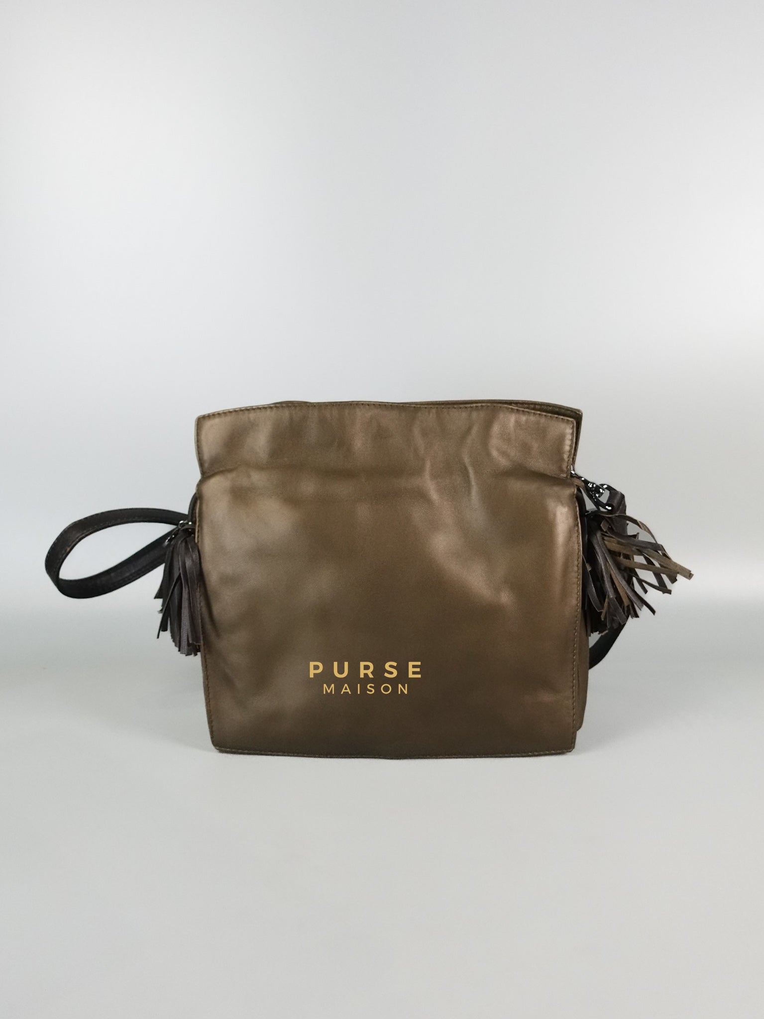 Flamenco in Metallic Brown Lambskin Leather | Purse Maison Luxury Bags Shop
