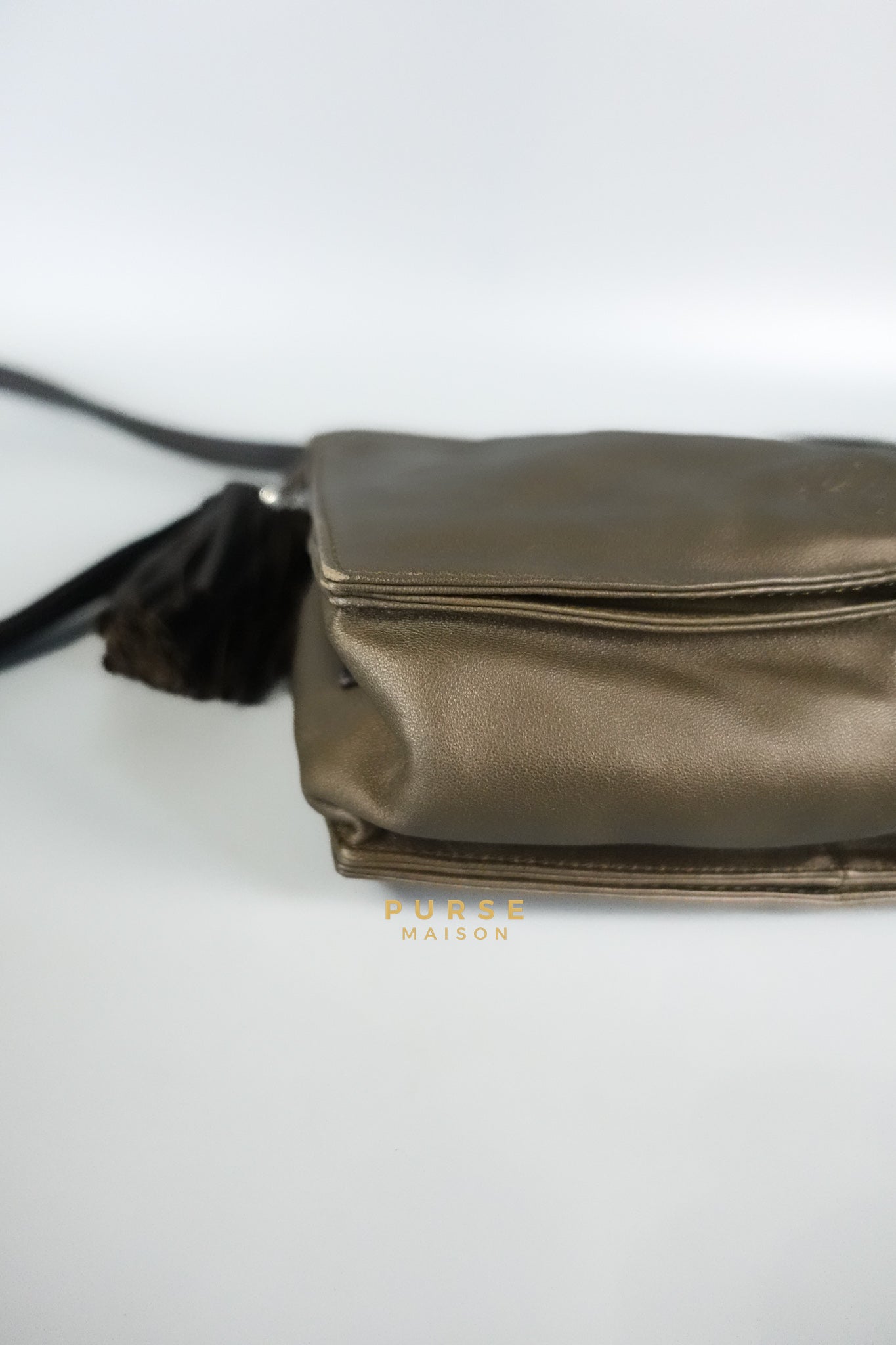 Flamenco in Metallic Brown Lambskin Leather | Purse Maison Luxury Bags Shop