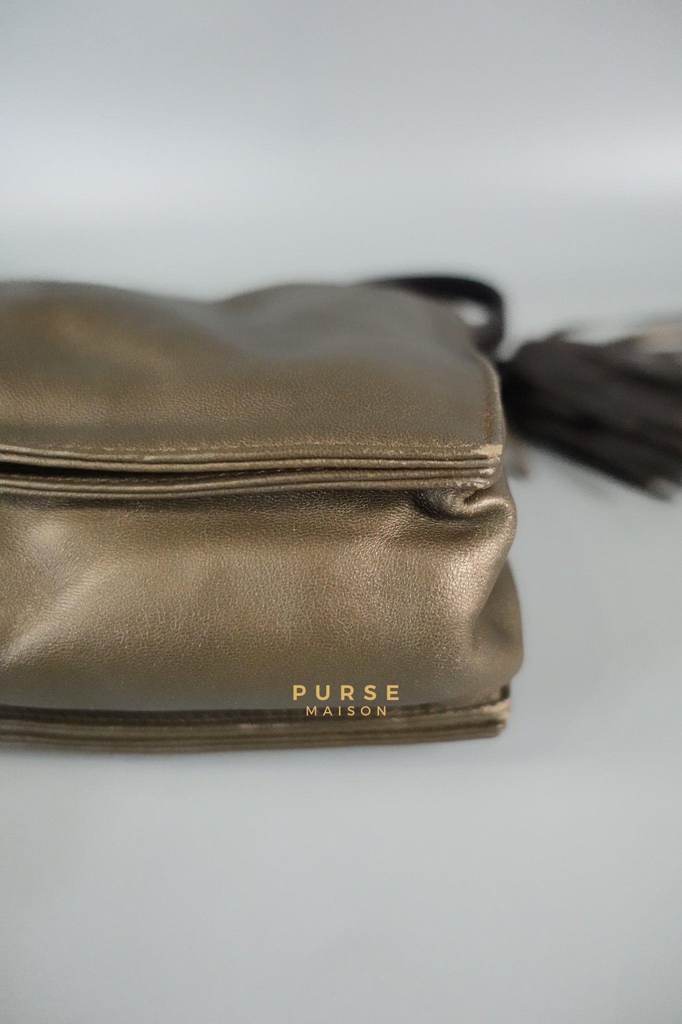 Flamenco in Metallic Brown Lambskin Leather | Purse Maison Luxury Bags Shop