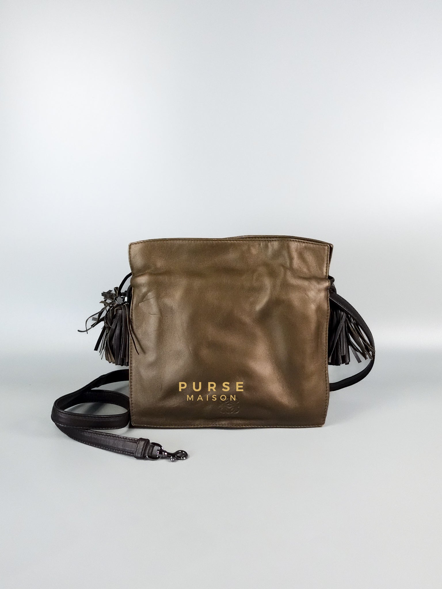 Flamenco in Metallic Brown Lambskin Leather | Purse Maison Luxury Bags Shop