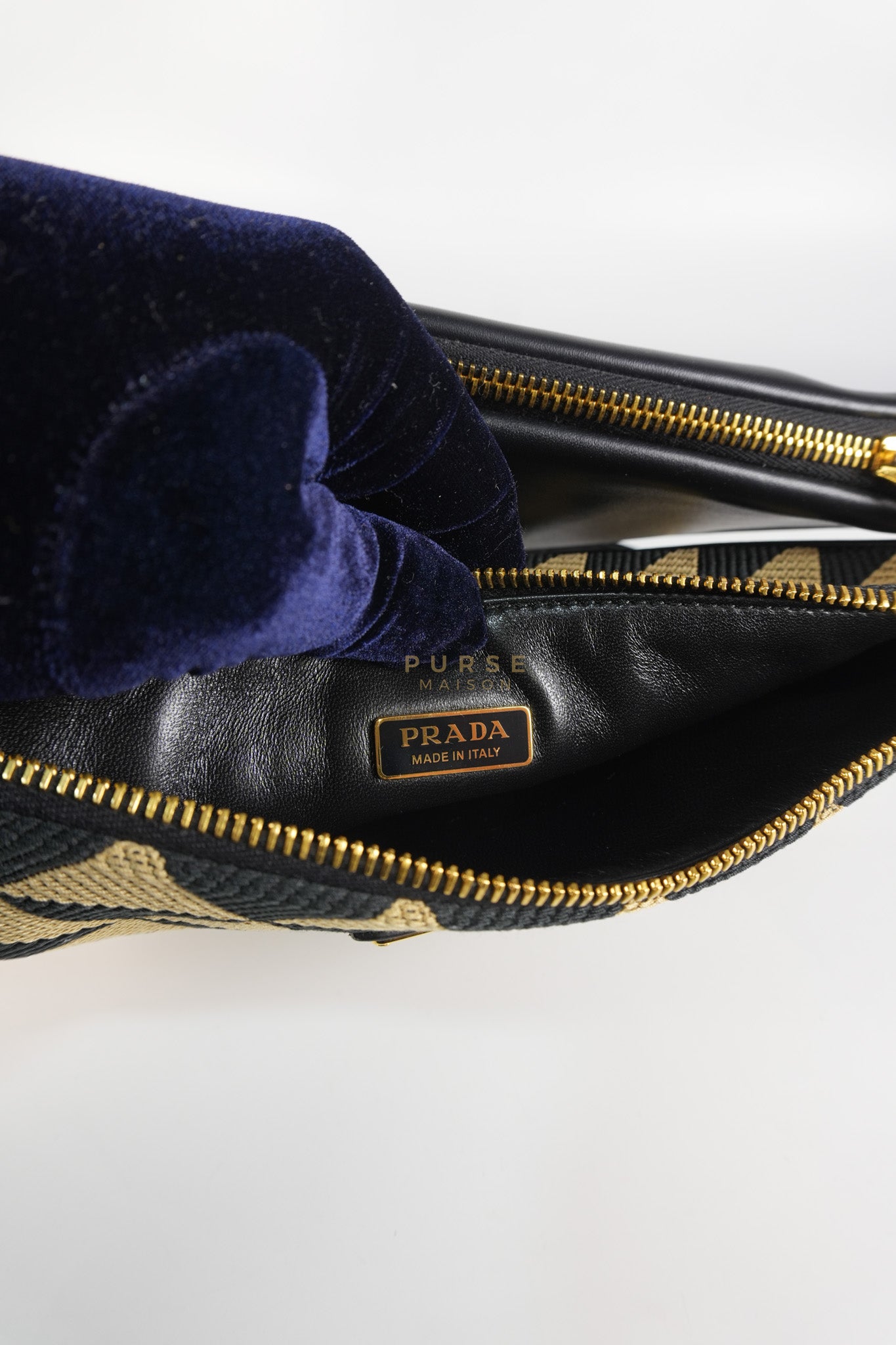 Duo Triangle Mini Bag Symbole Leather and Fabric Canvas | Purse Maison Luxury Bags Shop