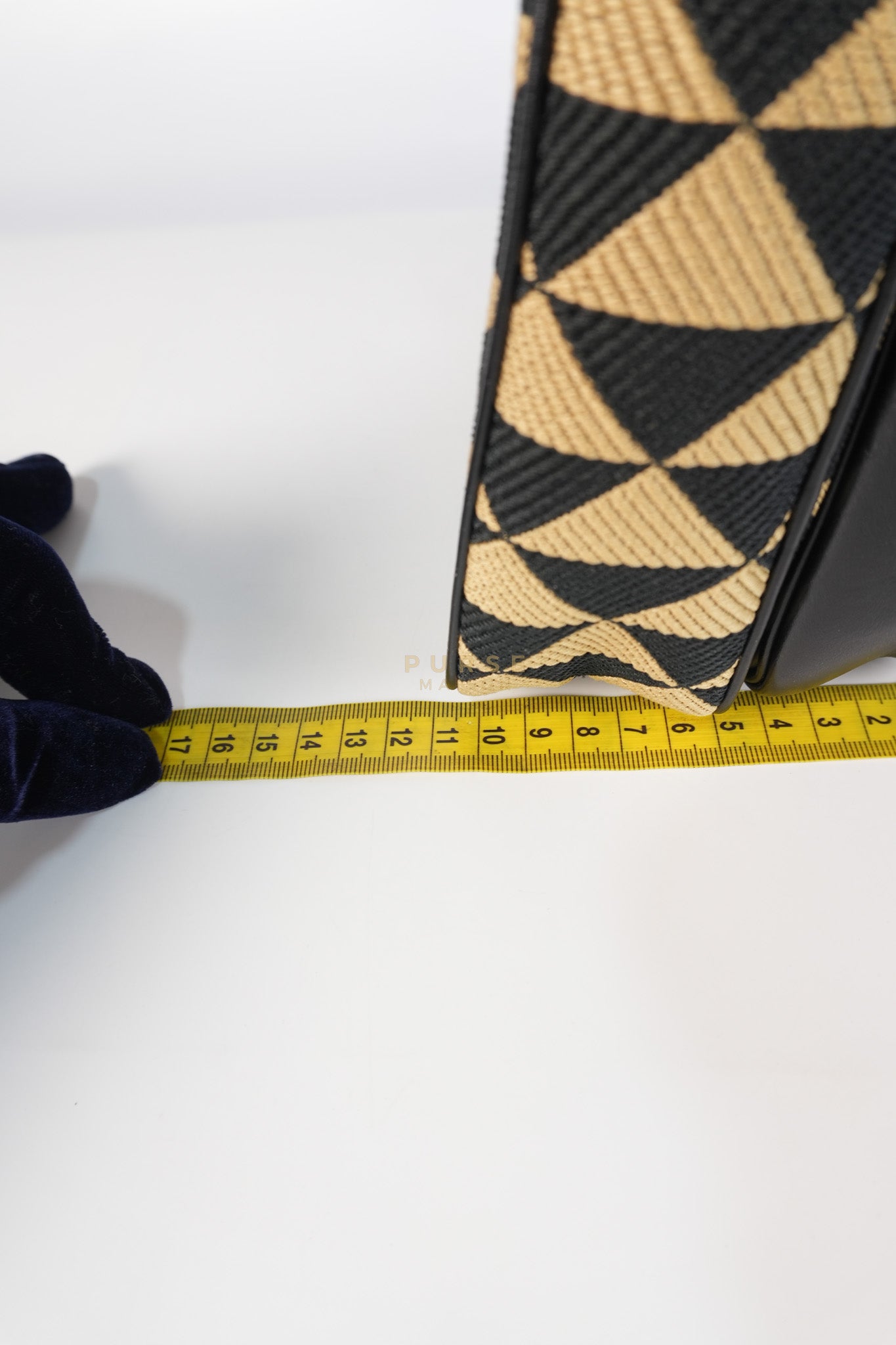 Duo Triangle Mini Bag Symbole Leather and Fabric Canvas | Purse Maison Luxury Bags Shop