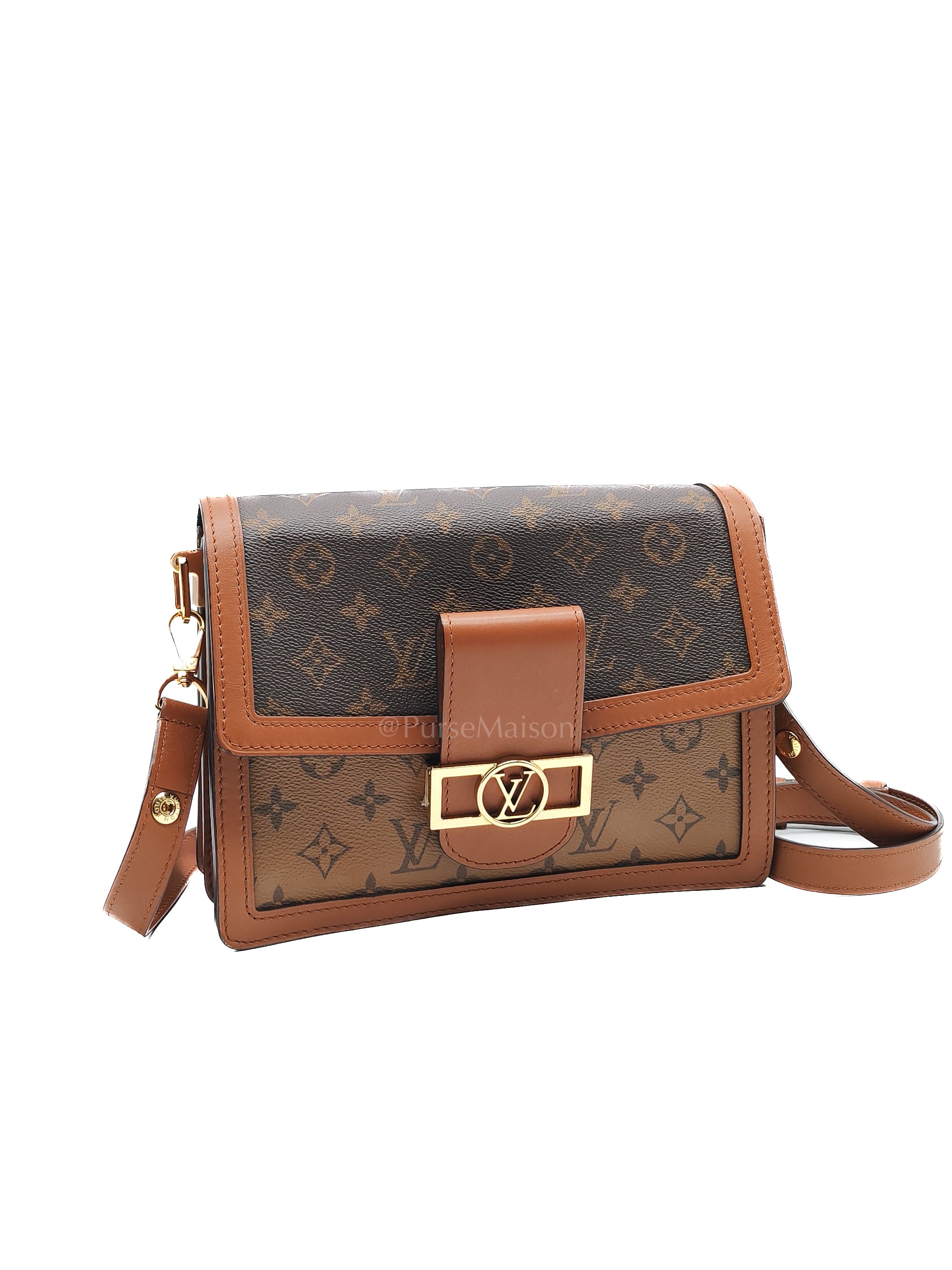 Duphine Shoulder Bag in Monogram Reverse Canvas & Gold Hardware (Datecode: CA0179) | Purse Maison Luxury Bags Shop
