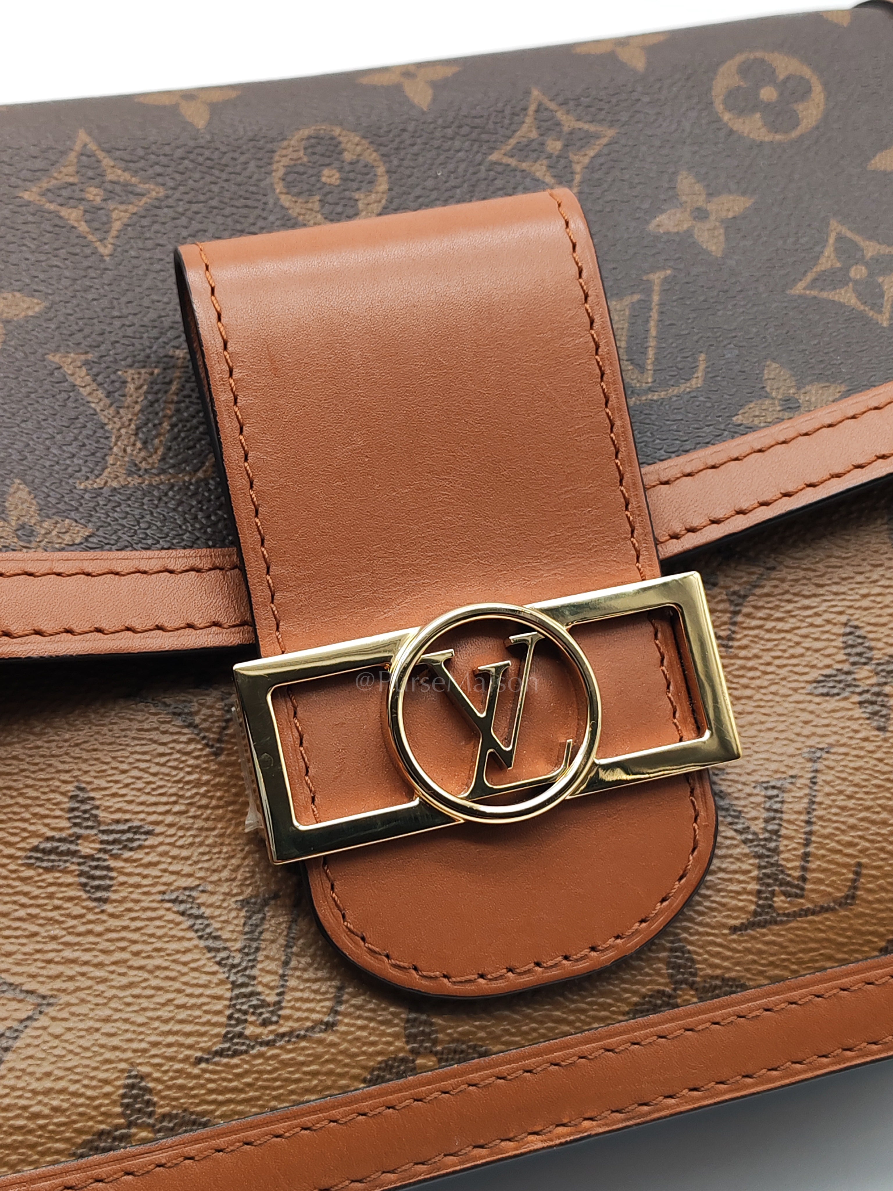 Duphine Shoulder Bag in Monogram Reverse Canvas & Gold Hardware (Datecode: CA0179) | Purse Maison Luxury Bags Shop