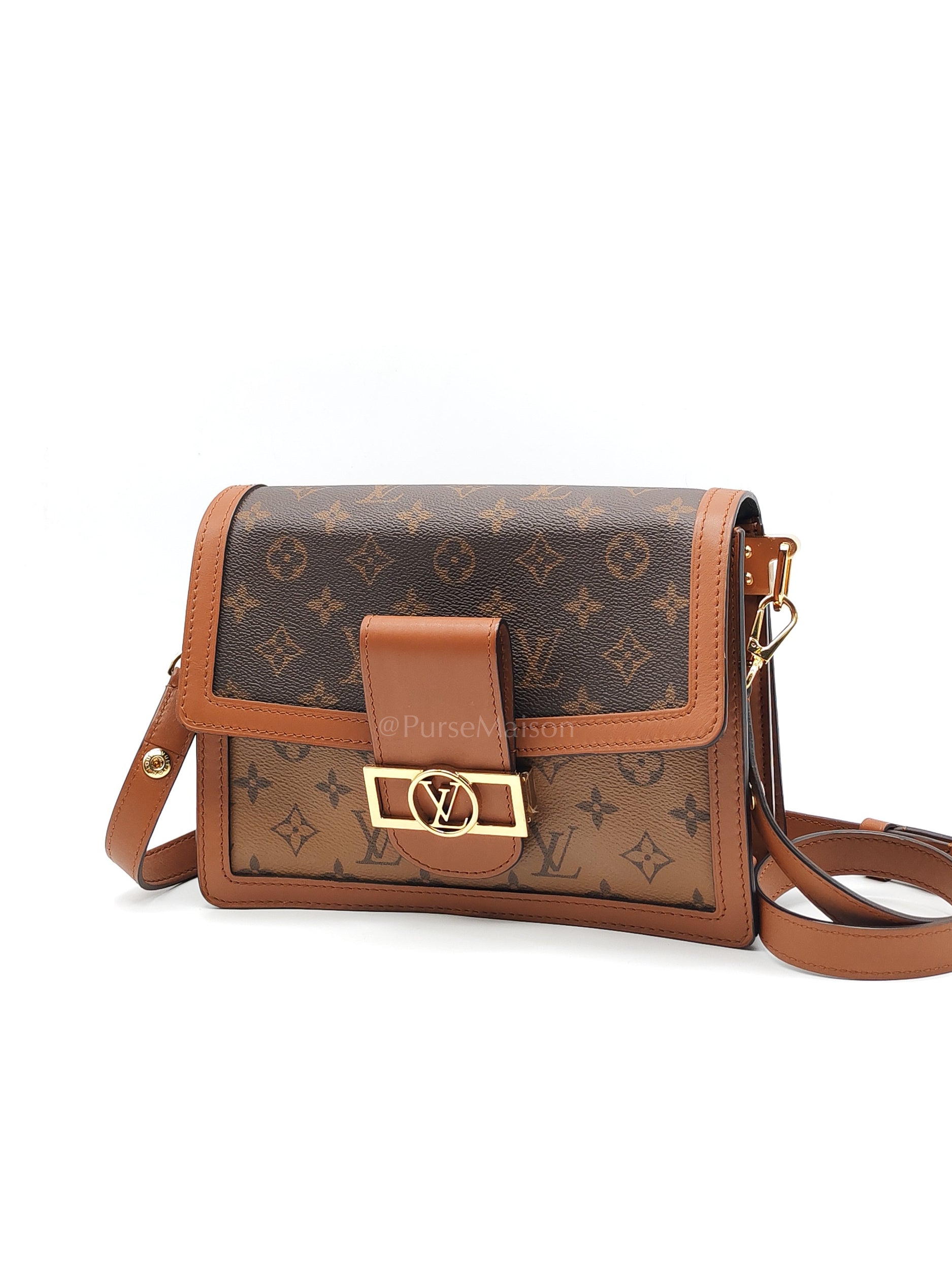 Duphine Shoulder Bag in Monogram Reverse Canvas & Gold Hardware (Datecode: CA0179) | Purse Maison Luxury Bags Shop