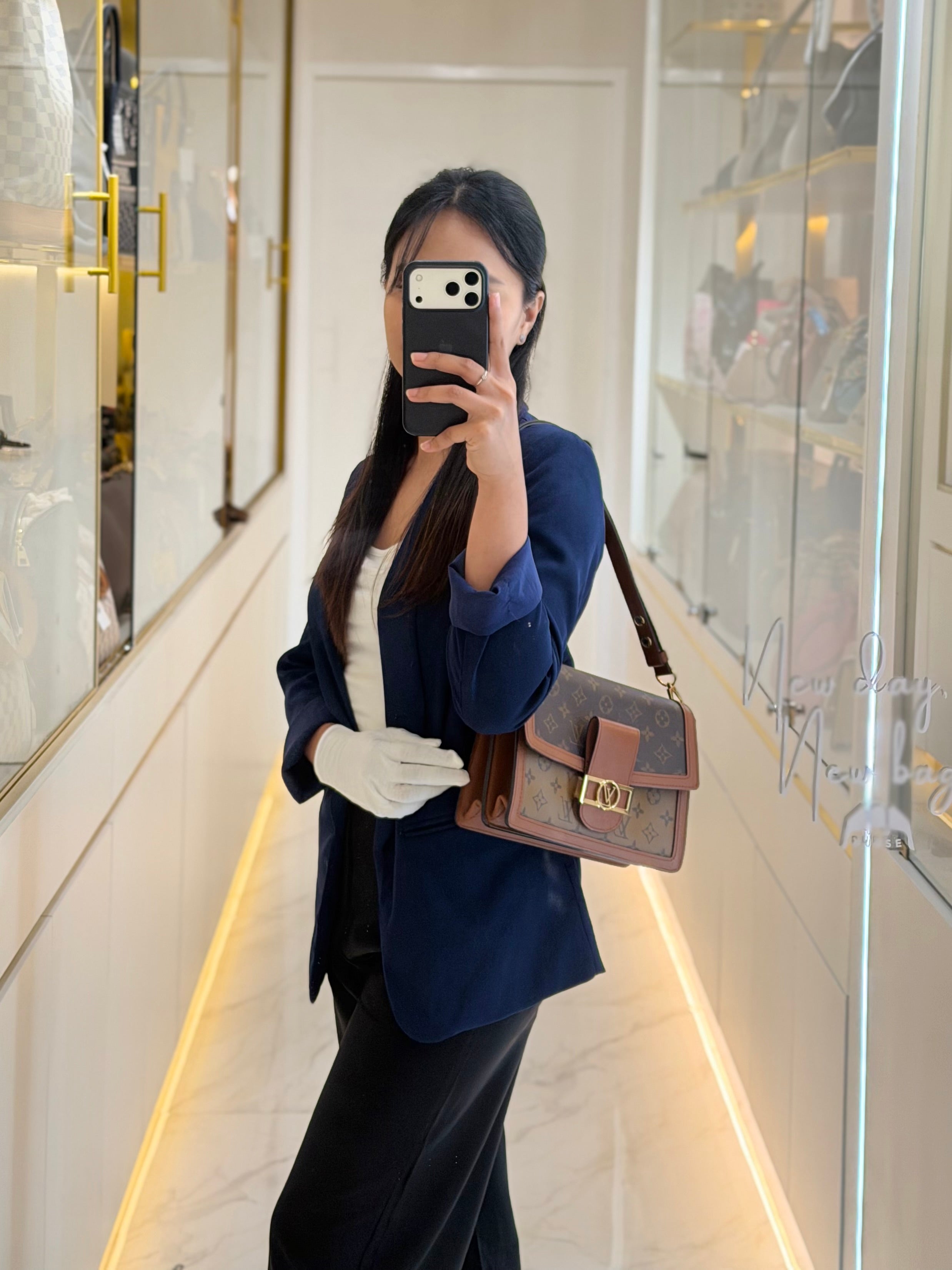Duphine Shoulder Bag in Monogram Reverse Canvas & Gold Hardware (Datecode: CA0179) | Purse Maison Luxury Bags Shop