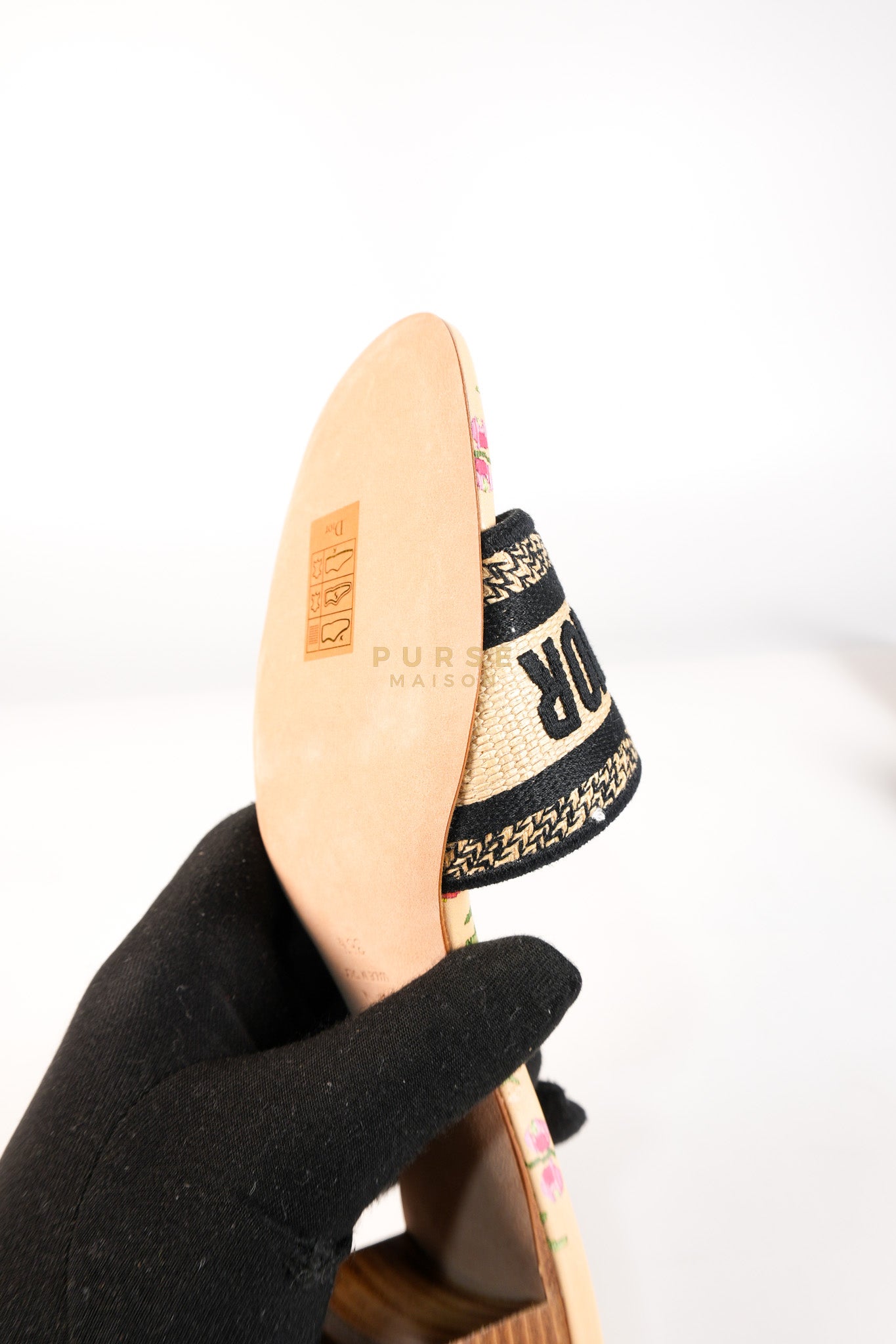 Dway Heeled Mule in Straw & Multicolor Size 36.5(24.1 cm) | Purse Maison Luxury Bags Shop