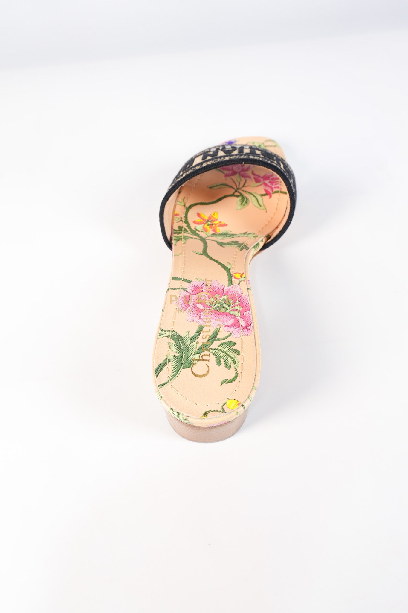 Dway Heeled Mule in Straw & Multicolor Size 36.5(24.1 cm) | Purse Maison Luxury Bags Shop