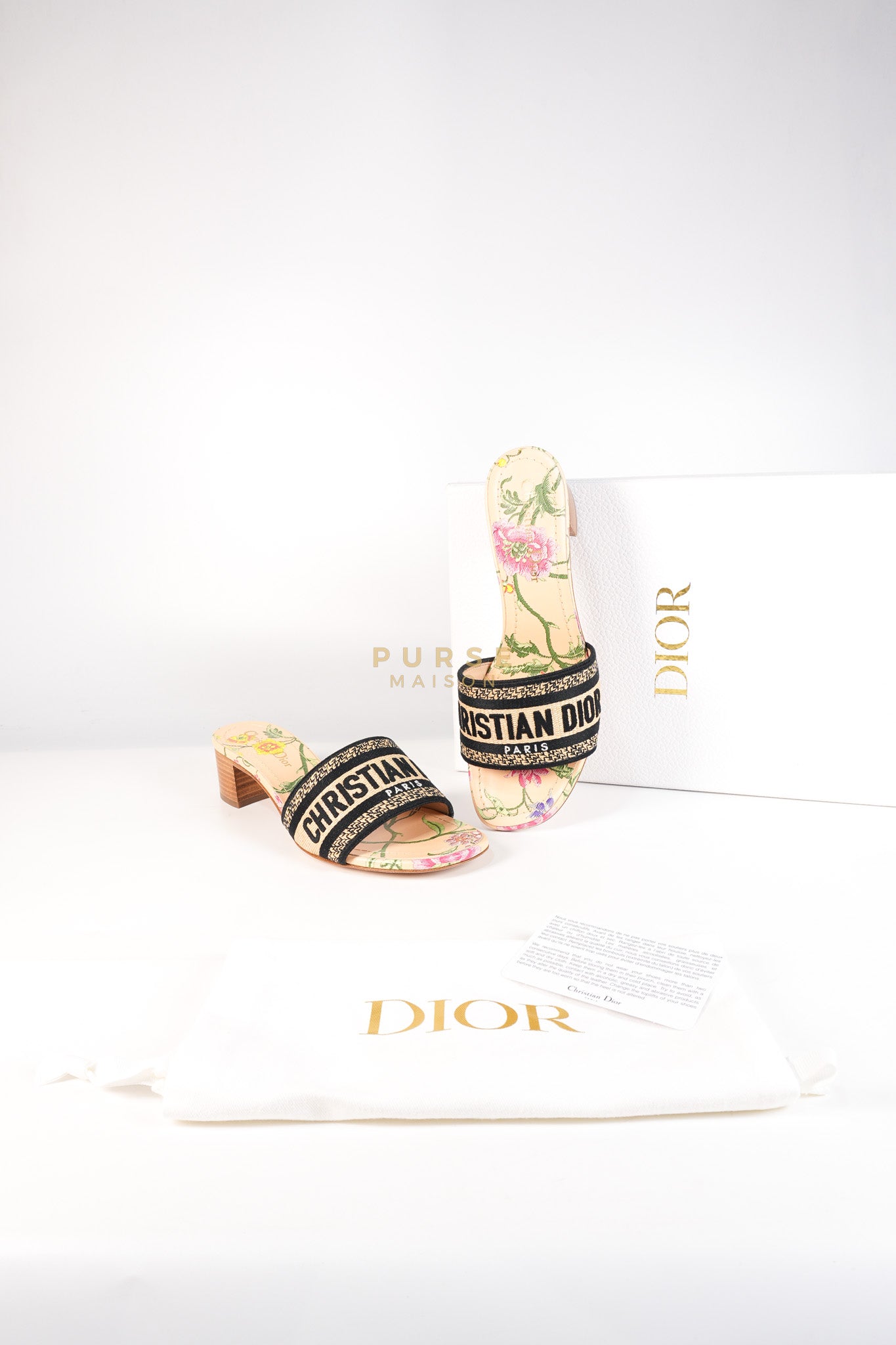 Dway Heeled Mule in Straw & Multicolor Size 36.5(24.1 cm) | Purse Maison Luxury Bags Shop