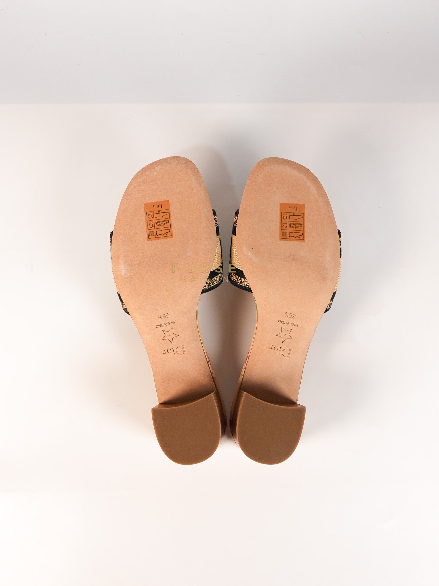 Dway Heeled Mule in Straw & Multicolor Size 36.5(24.1 cm) | Purse Maison Luxury Bags Shop