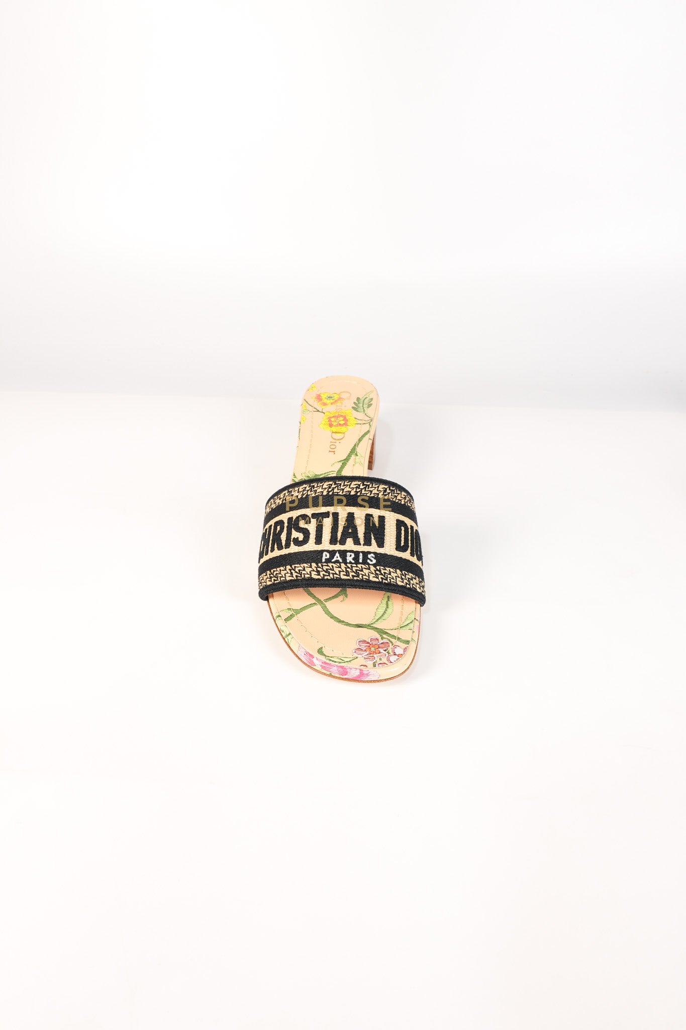 Dway Heeled Mule in Straw & Multicolor Size 36.5(24.1 cm) | Purse Maison Luxury Bags Shop