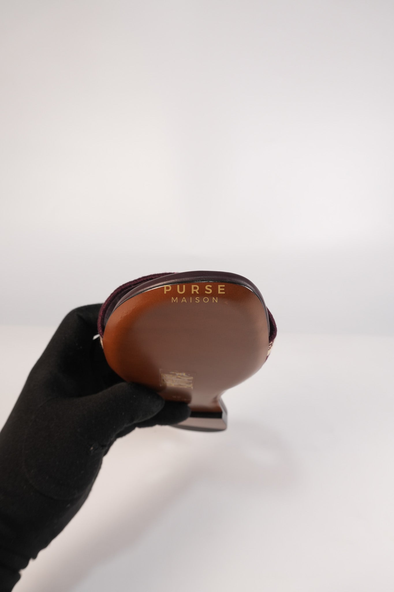 Dway Mules Slide Sandals in Burgundy Canvas Embroidered Size 38 EU(25cm) | Purse Maison Luxury Bags Shop