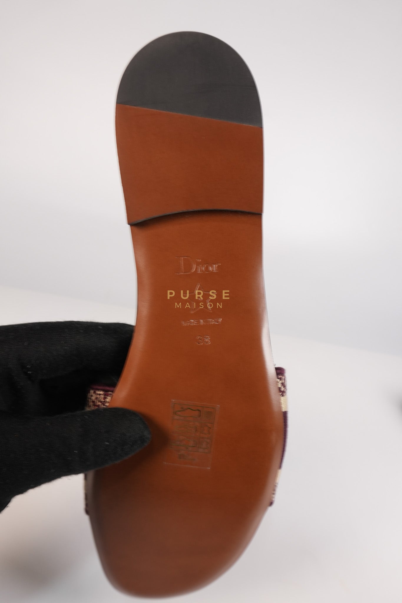 Dway Mules Slide Sandals in Burgundy Canvas Embroidered Size 38 EU(25cm) | Purse Maison Luxury Bags Shop