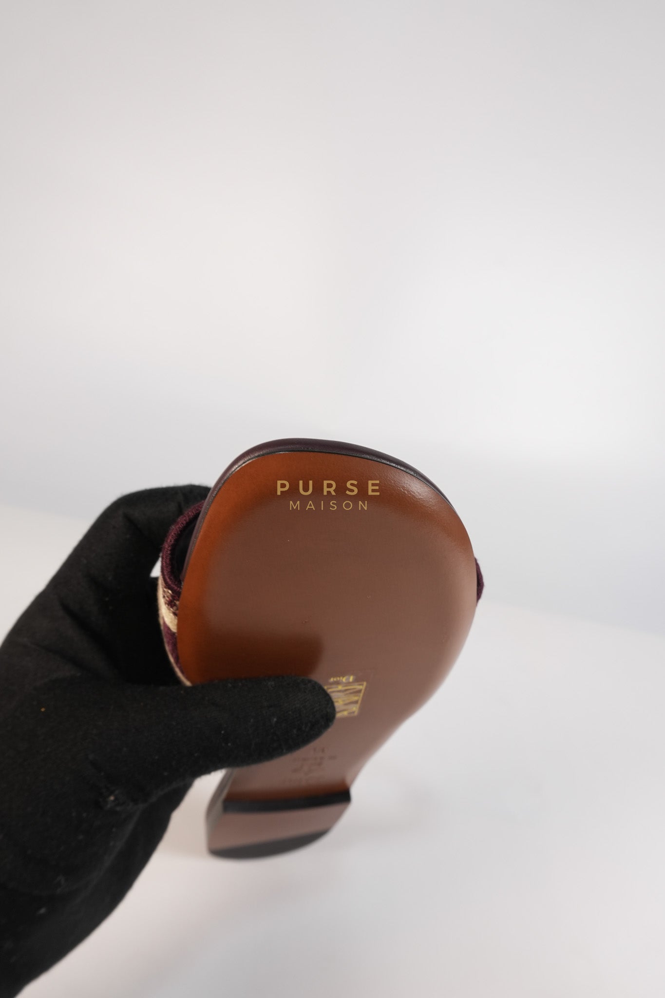 Dway Mules Slide Sandals in Burgundy Canvas Embroidered Size 38 EU(25cm) | Purse Maison Luxury Bags Shop