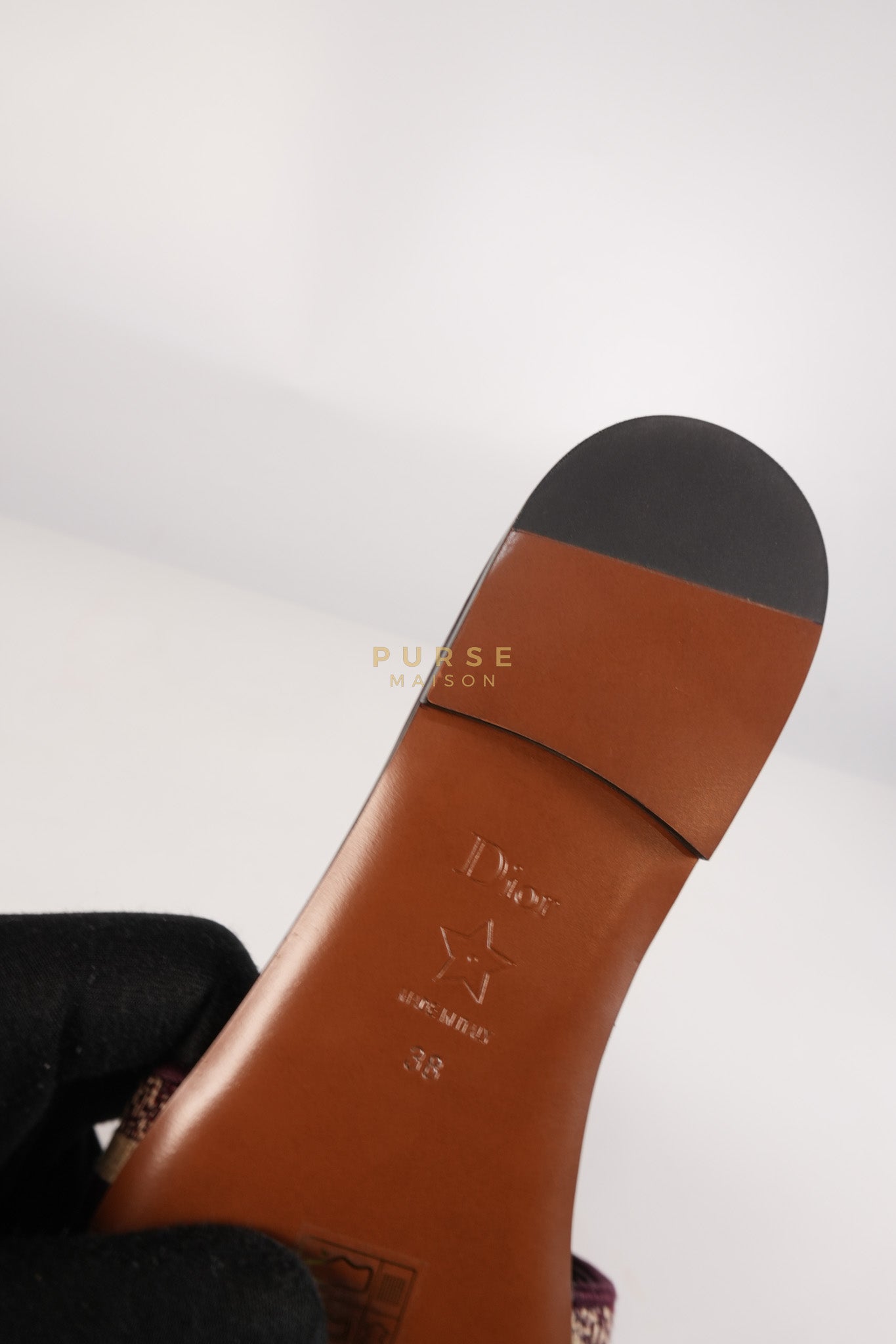 Dway Mules Slide Sandals in Burgundy Canvas Embroidered Size 38 EU(25cm) | Purse Maison Luxury Bags Shop