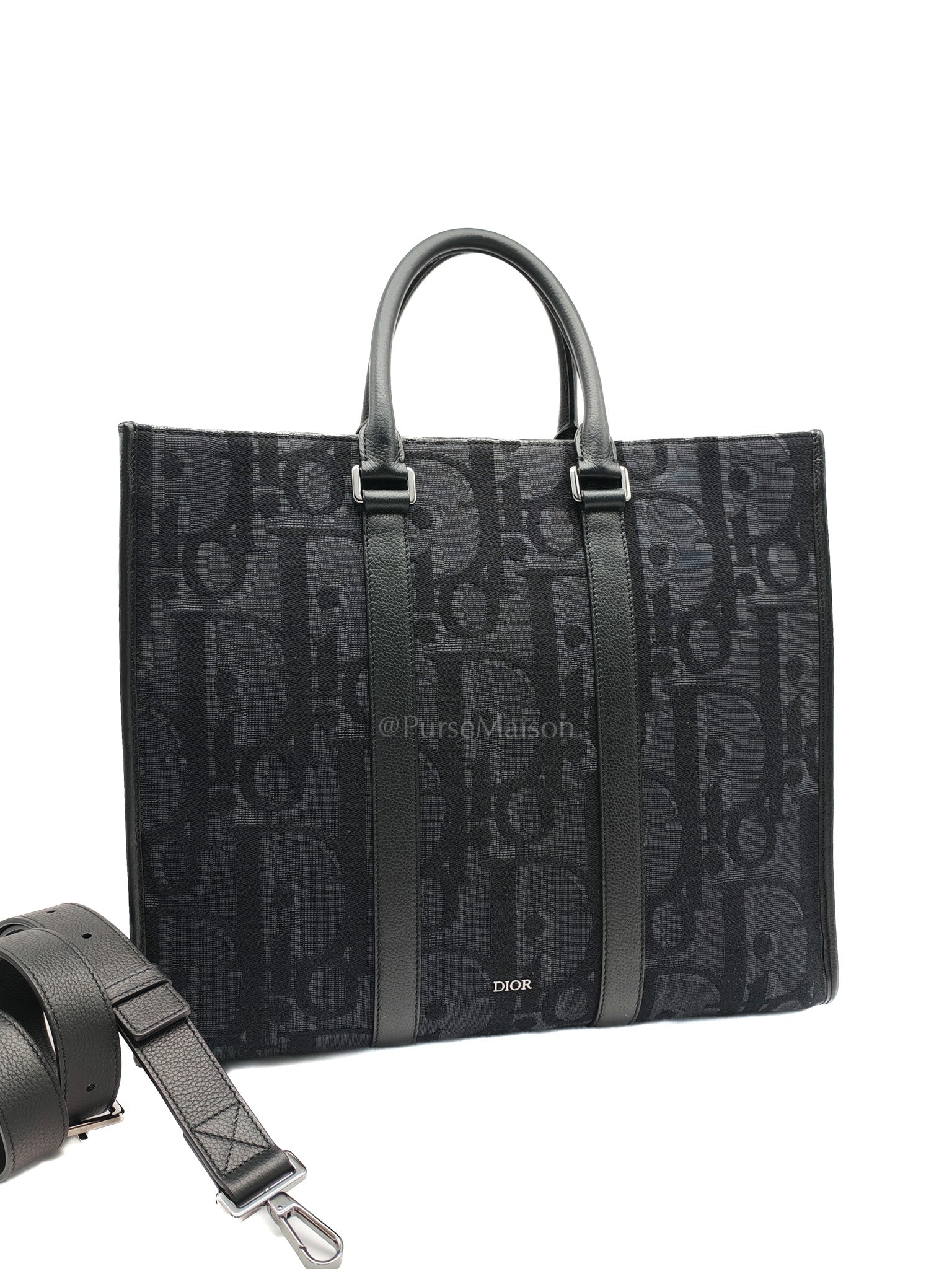 East West Tote Bag in Black Blue Dior Oblique Jacquard | Purse Maison Luxury Bags Shop