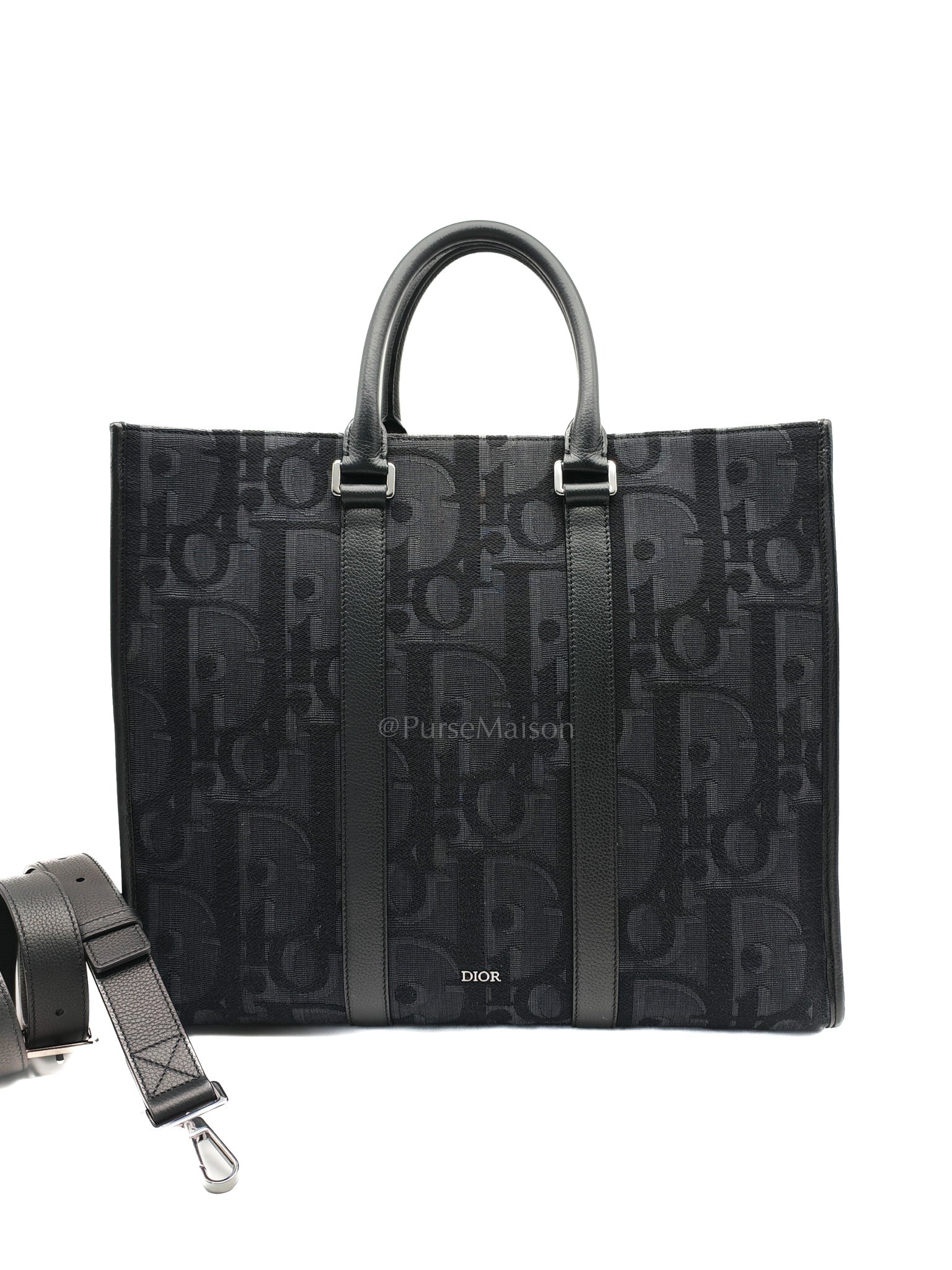 East West Tote Bag in Black Blue Dior Oblique Jacquard | Purse Maison Luxury Bags Shop