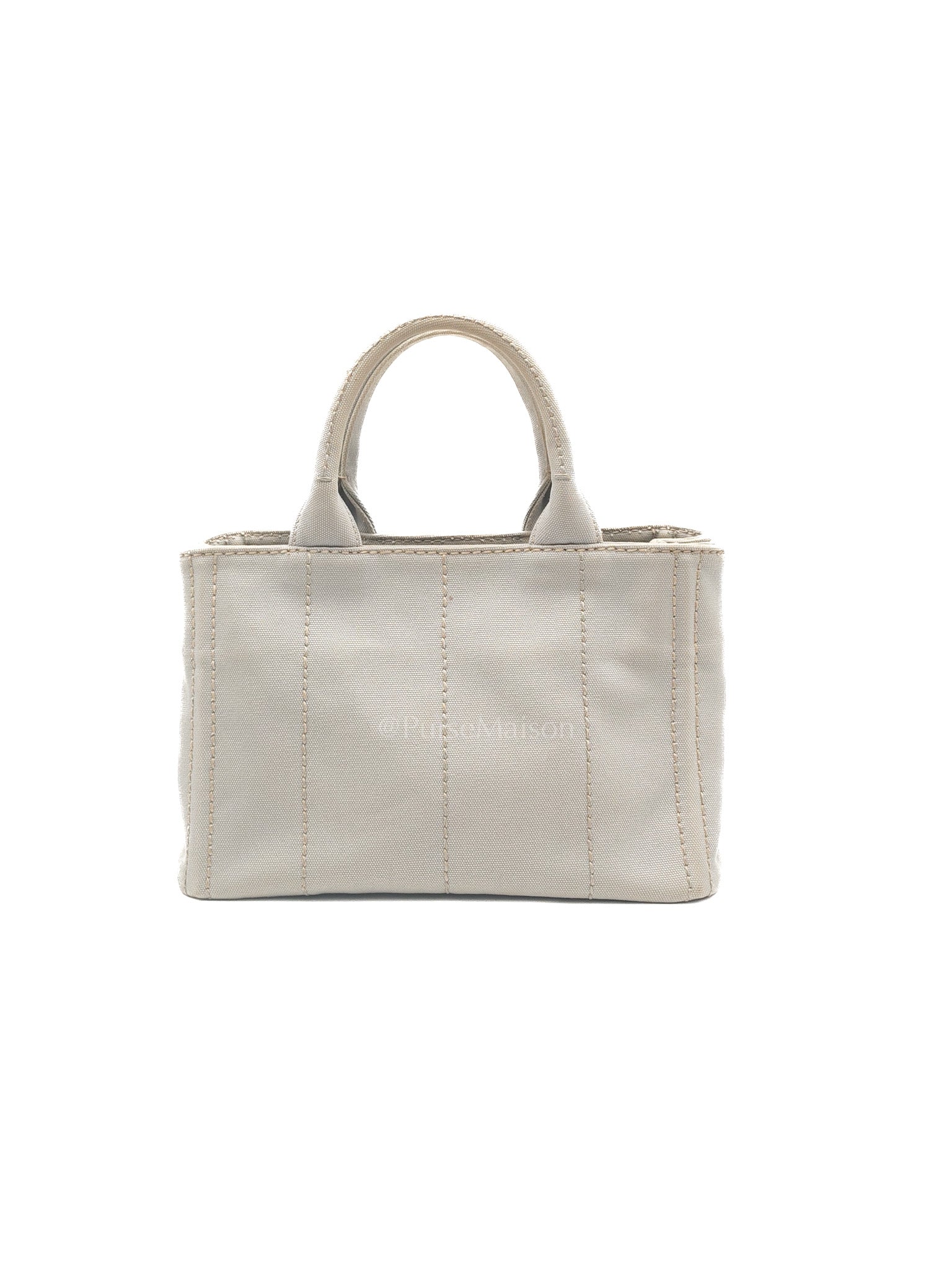 Canapa Canvas Small Tote Bag in Gray & Gold Hardware