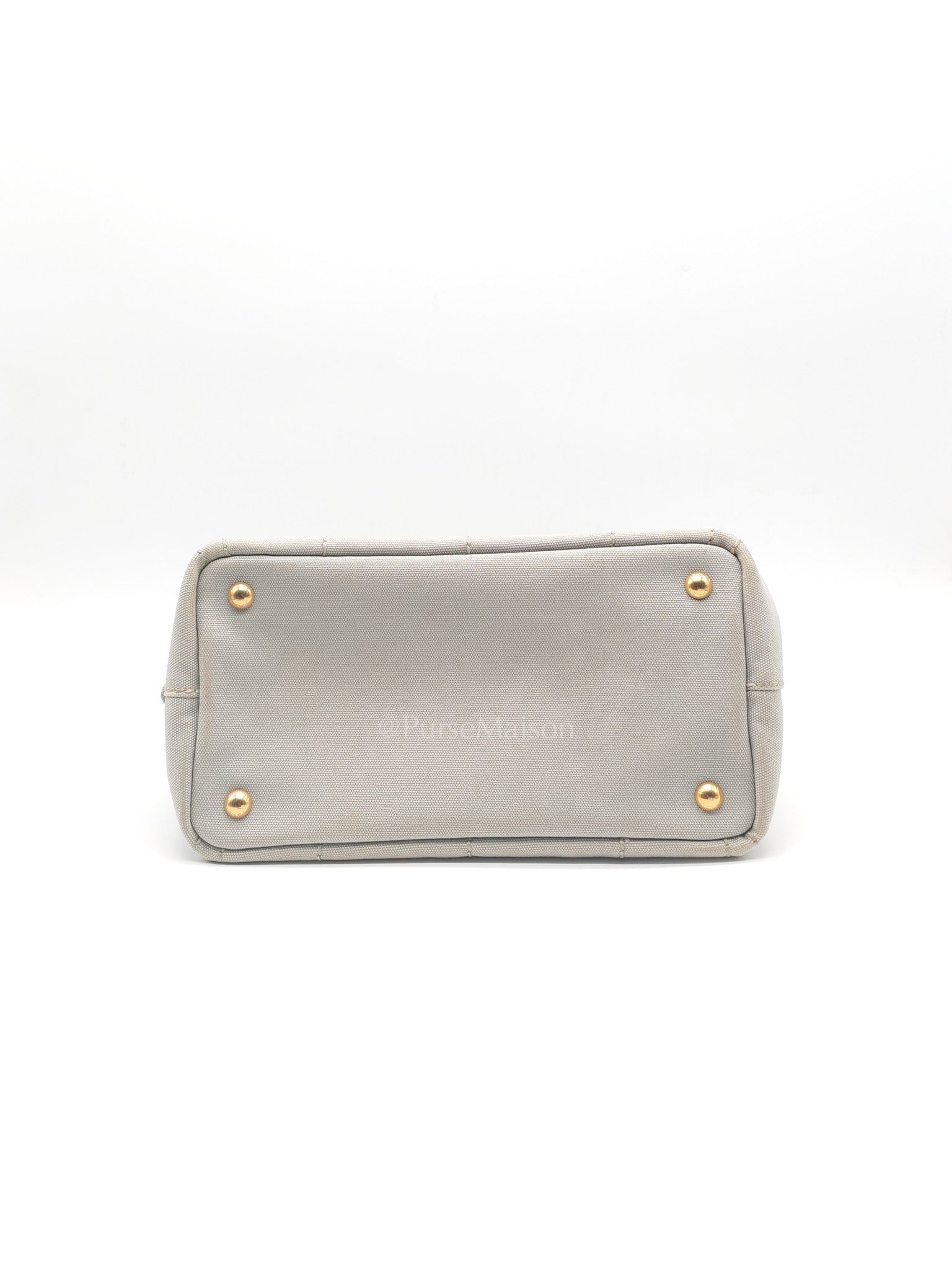 Canapa Canvas Small Tote Bag in Gray & Gold Hardware