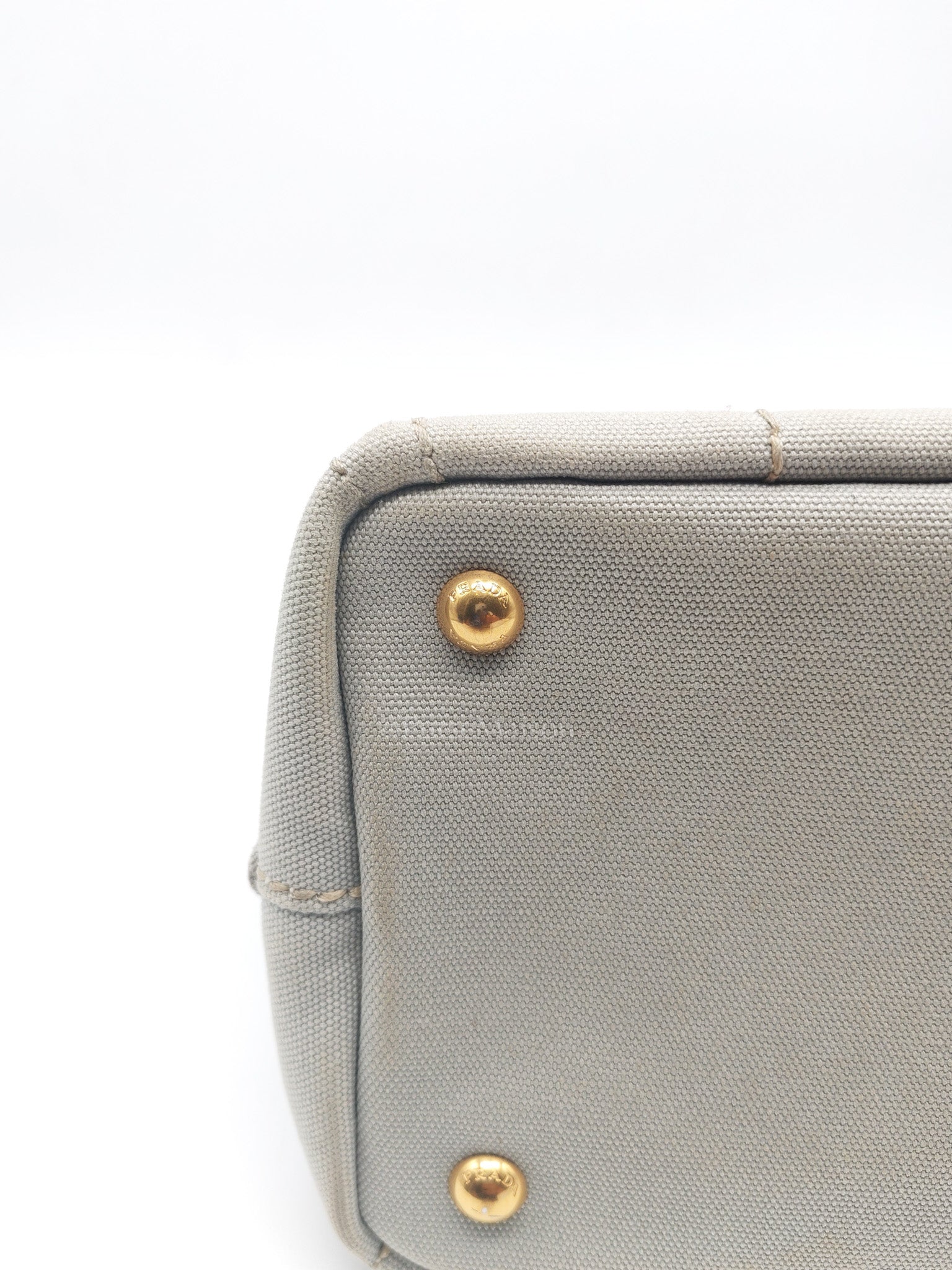 Canapa Canvas Small Tote Bag in Gray & Gold Hardware