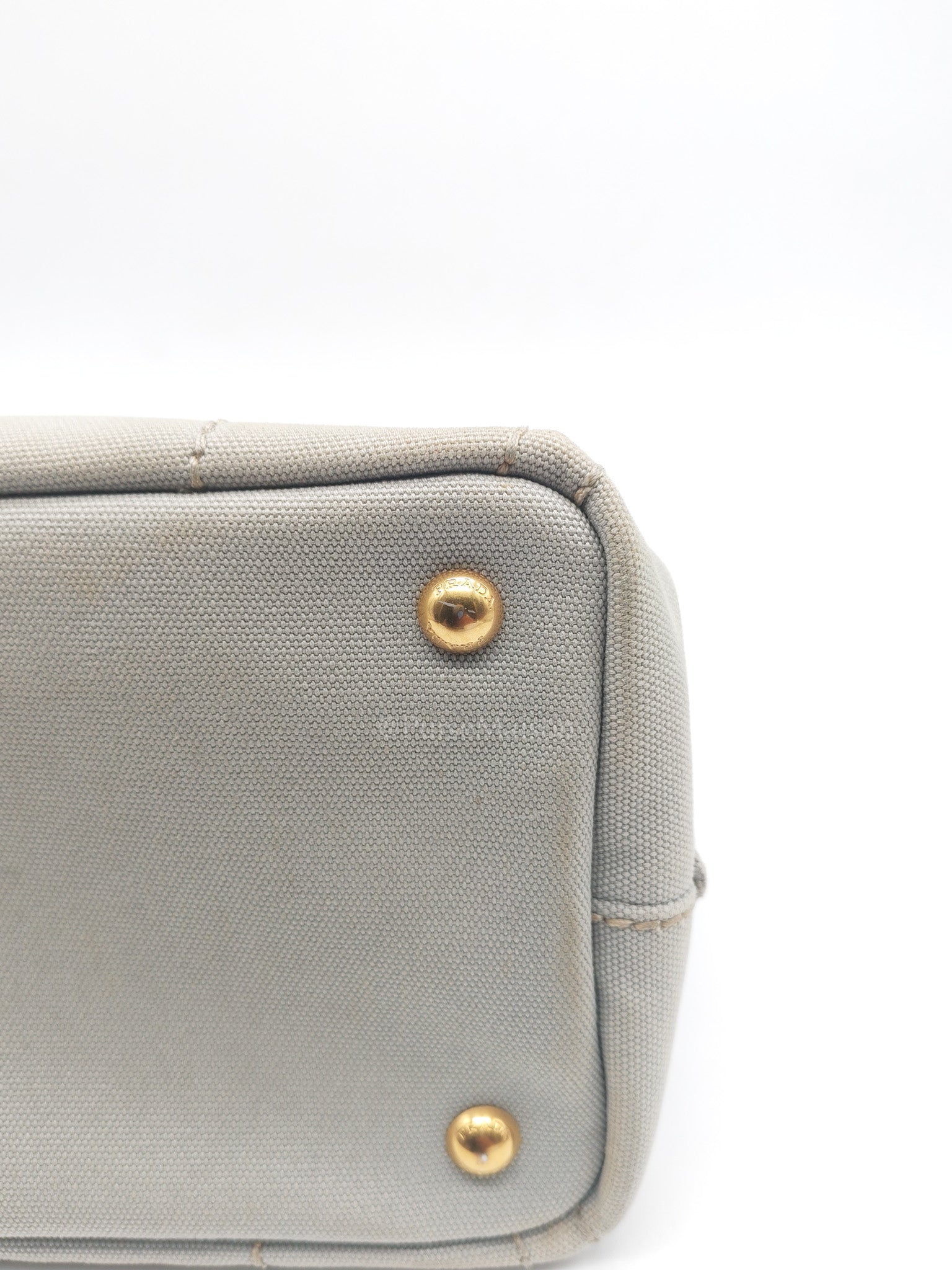 Canapa Canvas Small Tote Bag in Gray & Gold Hardware