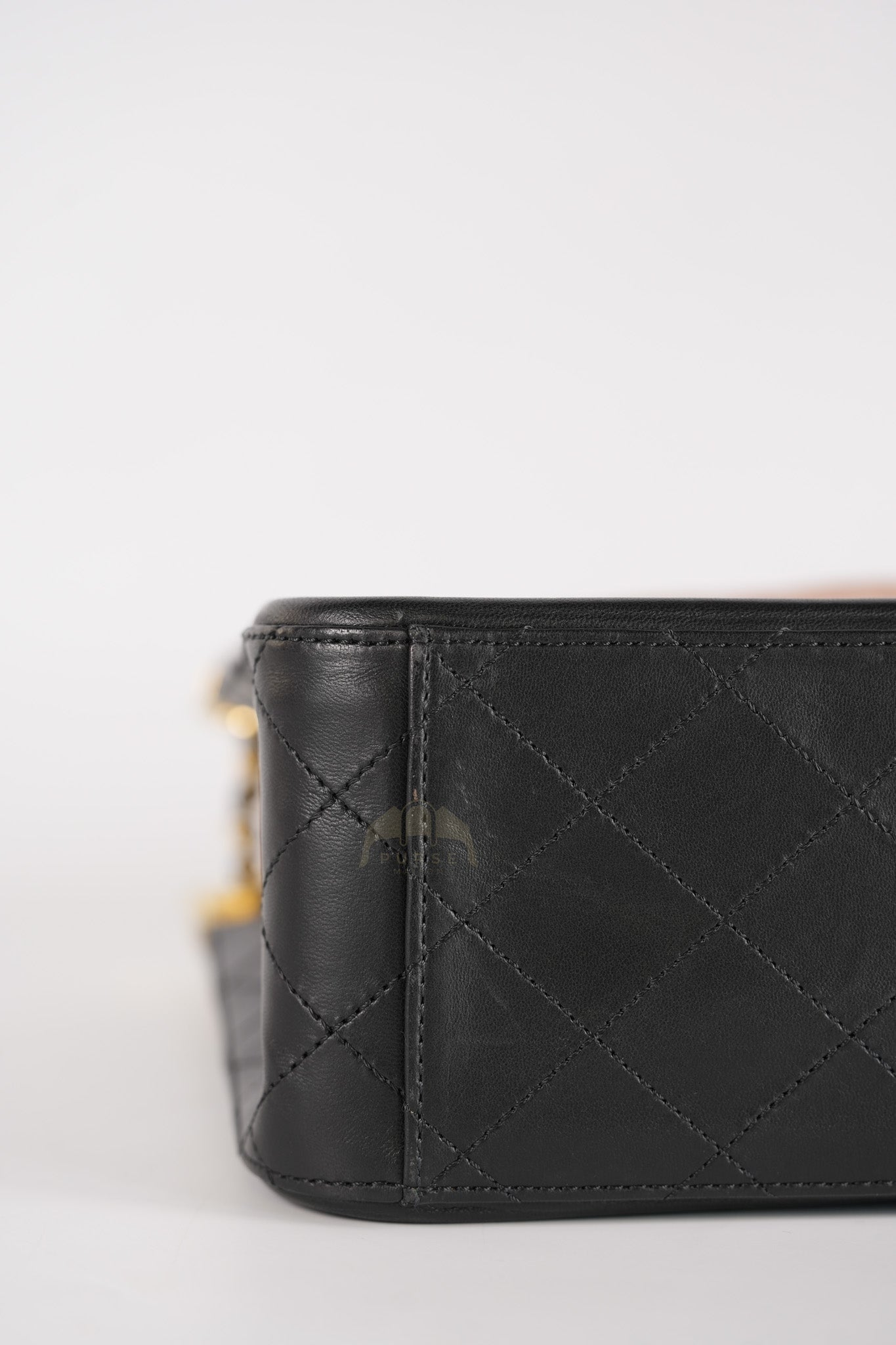 Elegant CC Tote Bag Medium in Beige Black Quilted Lambskin Leather Aged Gold Hardware(Series 23) | Purse Maison Luxury Bags Shop