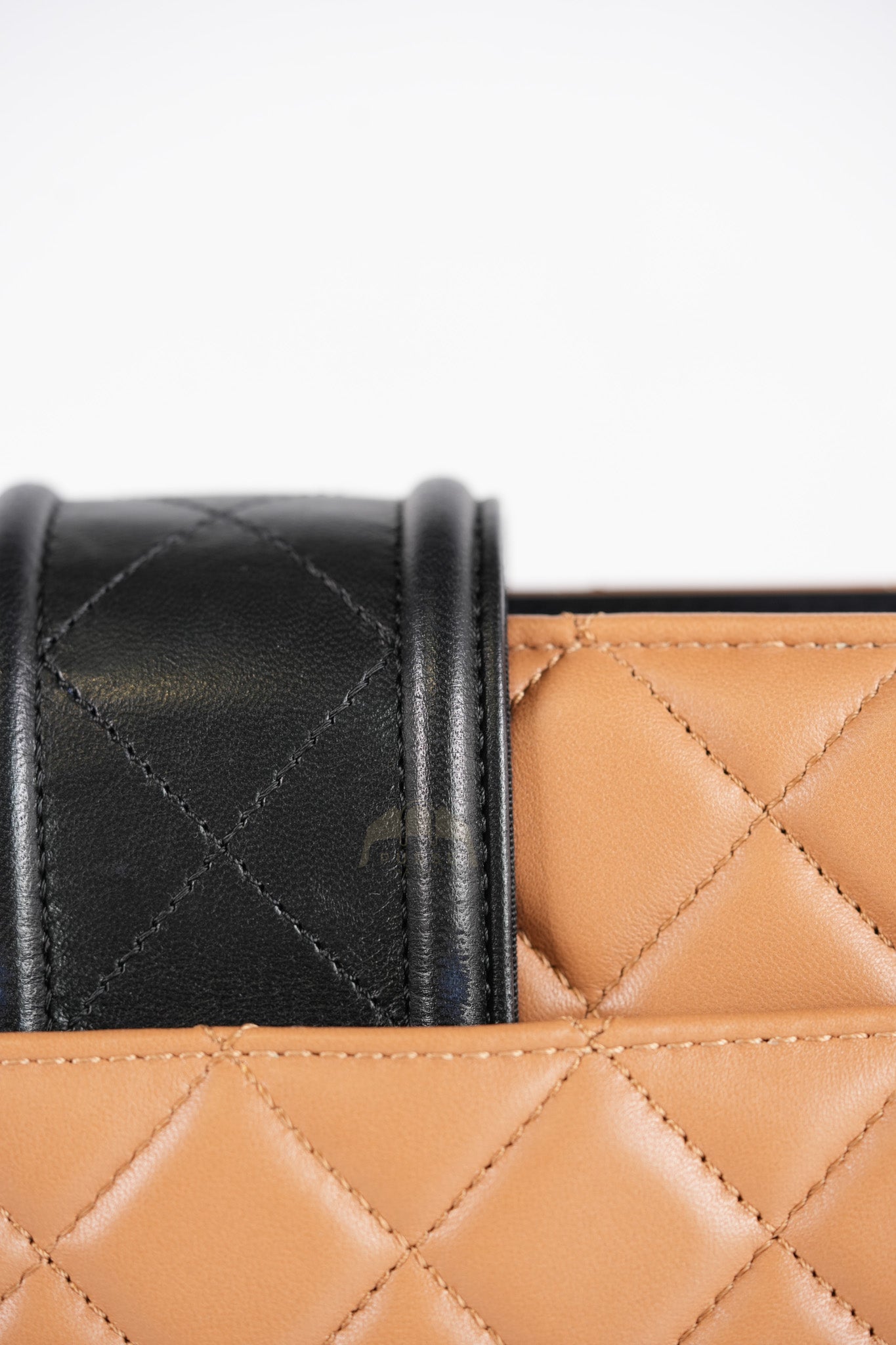 Elegant CC Tote Bag Medium in Beige Black Quilted Lambskin Leather Aged Gold Hardware(Series 23) | Purse Maison Luxury Bags Shop