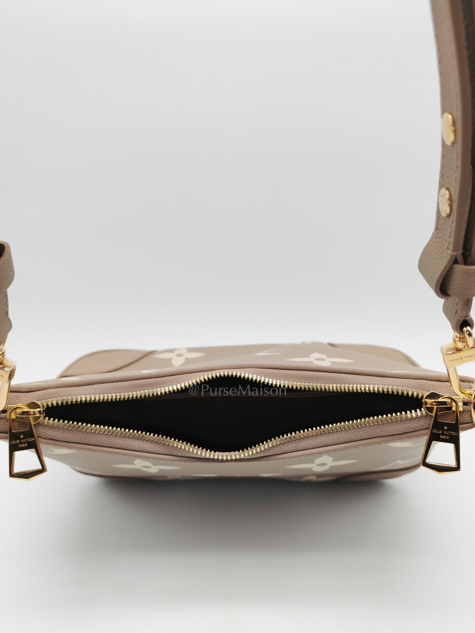 Louis Vuitton Bagatelle NM Monogram Empreinte Bicolor Two Way Bag Microchip