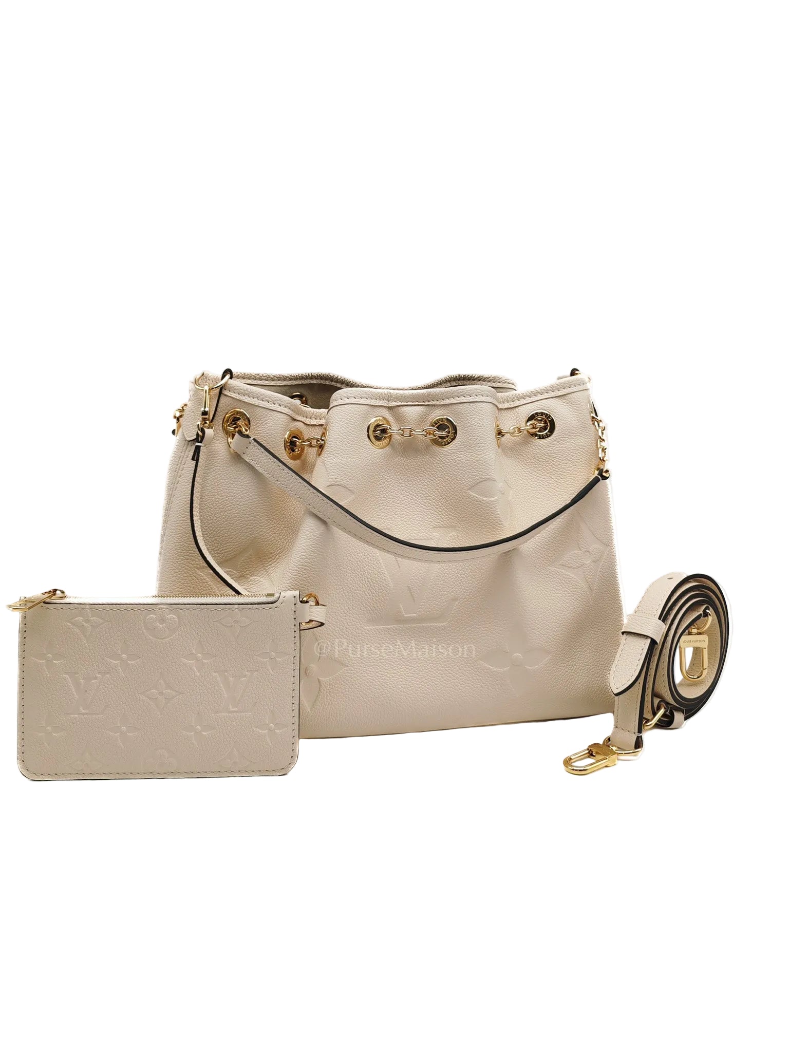 Louis Vuitton Bundle Bag in Cream Monogram Empreinte Giant and Gold Hardware Microchip