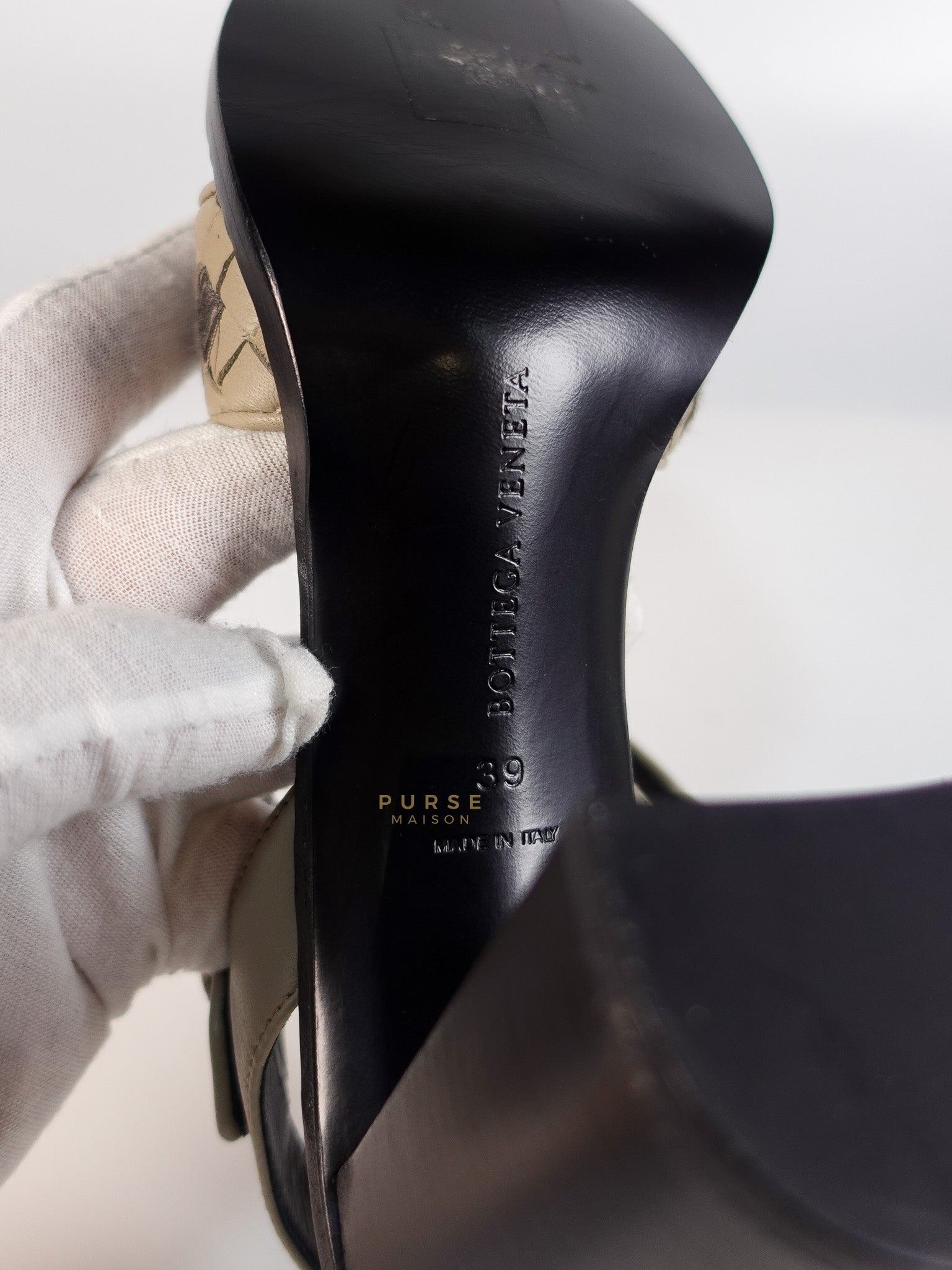 Embroidered Chunky Heels Sandals in Gray Size 39 EU (24.5cm) | Purse Maison Luxury Bags Shop