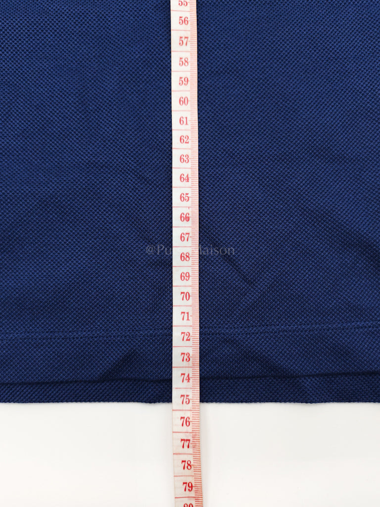 Embroidered Logo in Blue Pique Woven Polo Shirts Size Large | Purse Maison Luxury Bags Shop