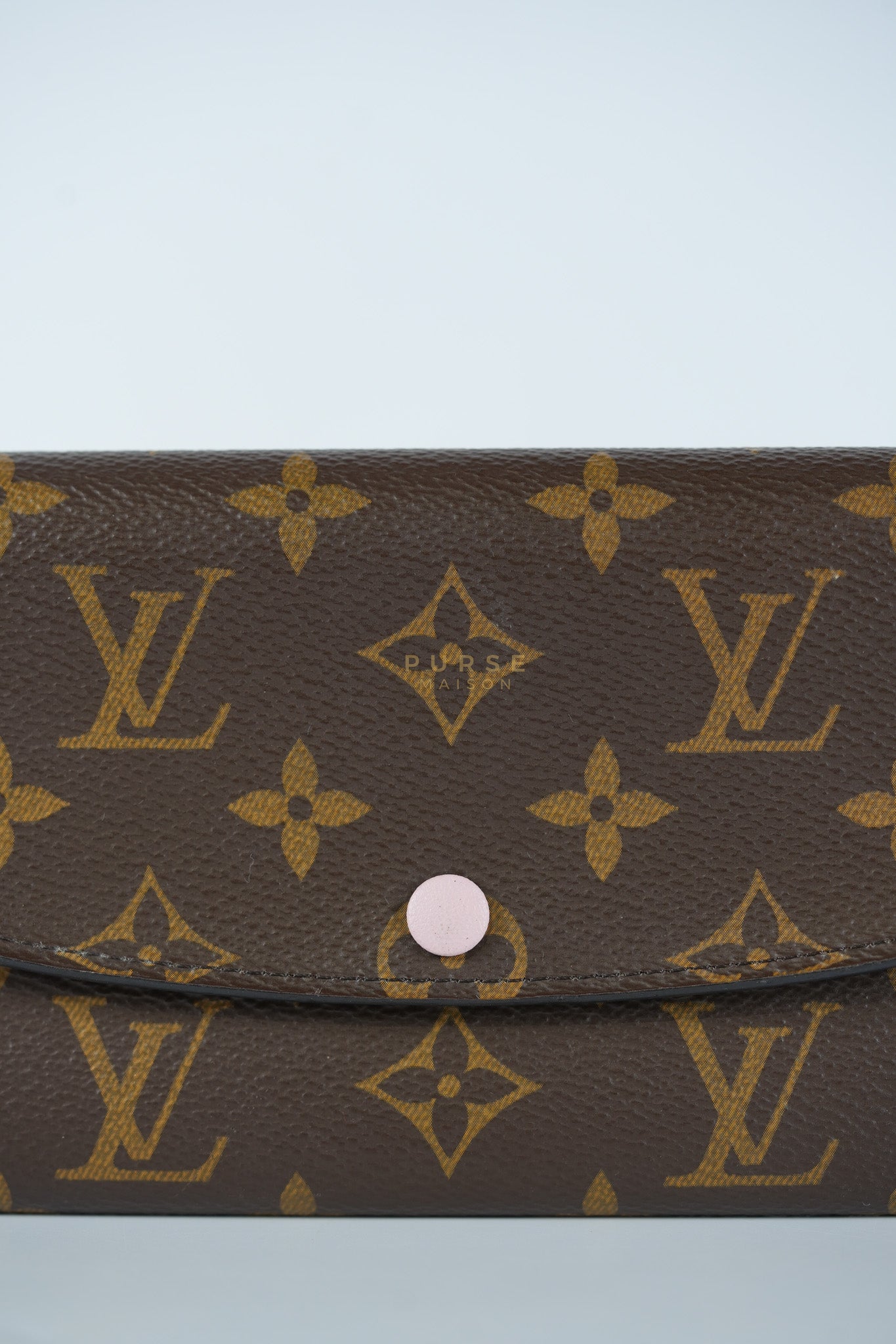 Emilie Monogram Canvas Long Wallet in Rose Ballerine Interior (SN5109) | Purse Maison Luxury Bags Shop
