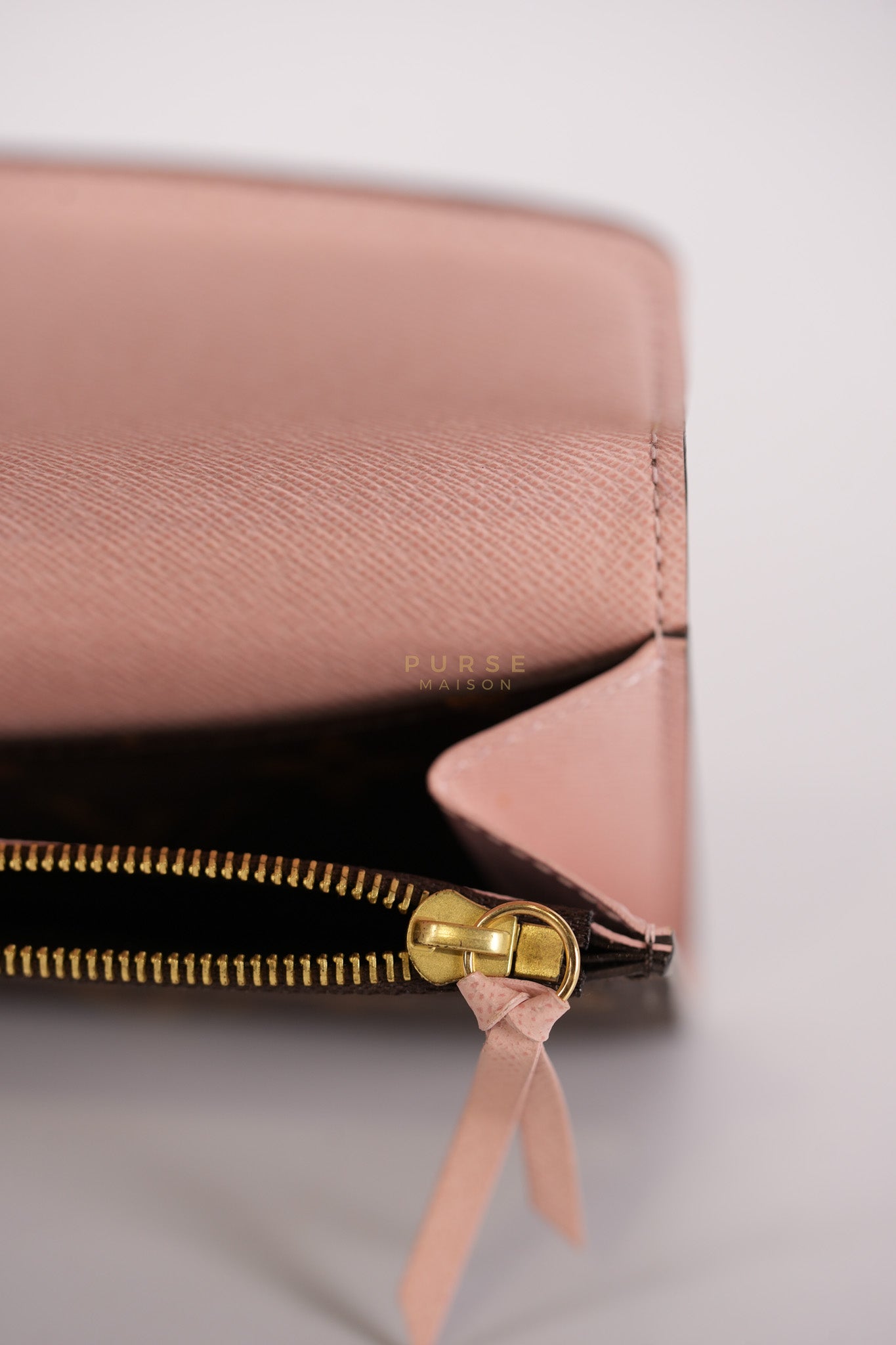 Emilie Monogram Canvas Long Wallet in Rose Ballerine Interior (SN5109) | Purse Maison Luxury Bags Shop