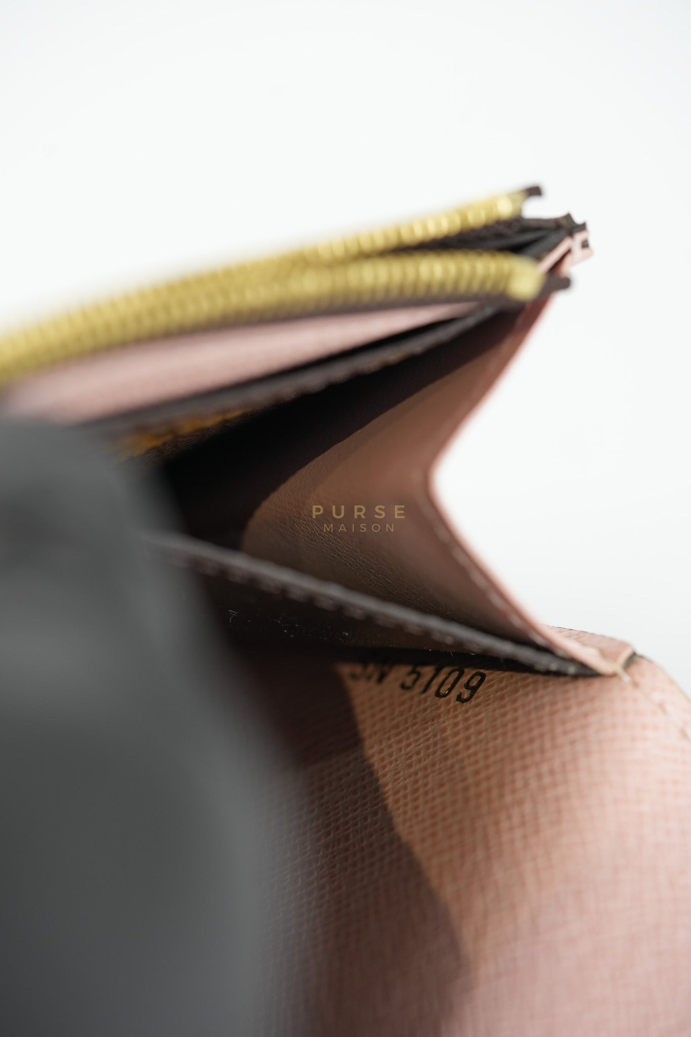 Emilie Monogram Canvas Long Wallet in Rose Ballerine Interior (SN5109) | Purse Maison Luxury Bags Shop