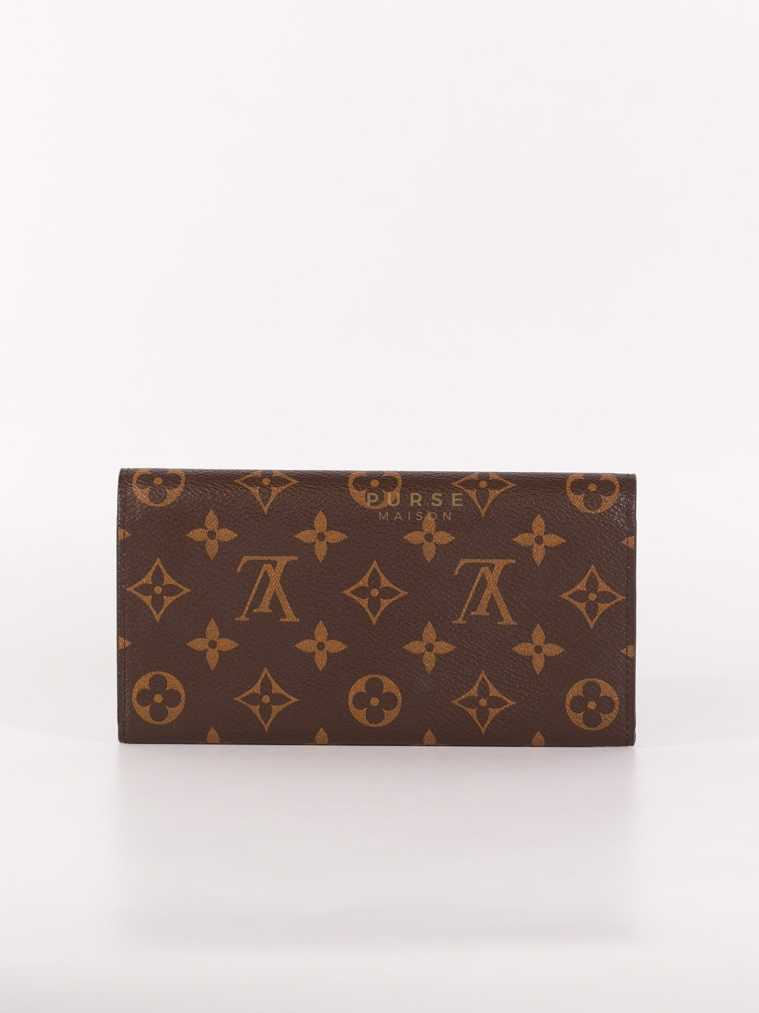 Emilie Monogram Canvas Long Wallet in Rose Ballerine Interior (SN5109) | Purse Maison Luxury Bags Shop