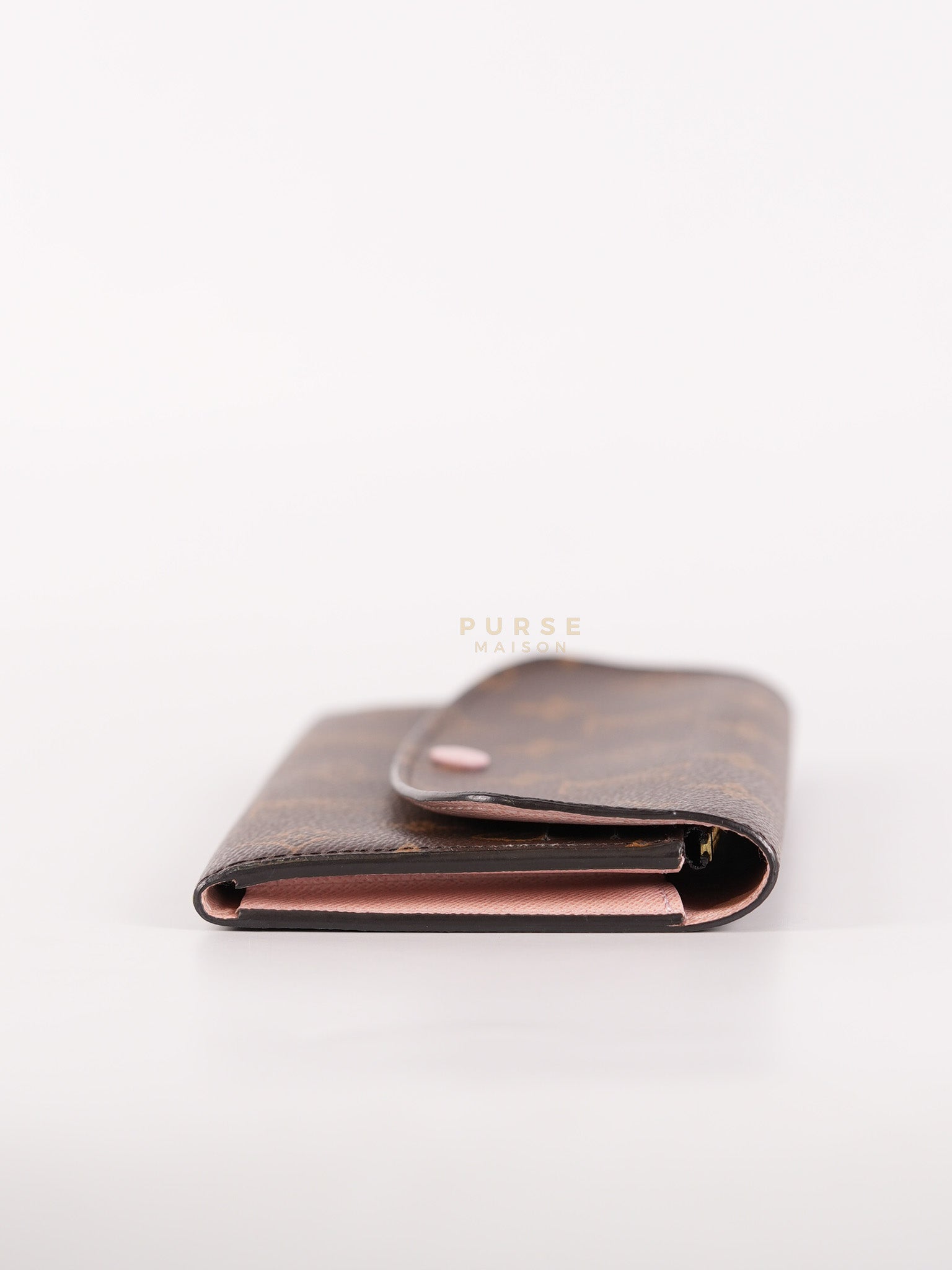 Emilie Monogram Canvas Long Wallet in Rose Ballerine Interior (SN5109) | Purse Maison Luxury Bags Shop